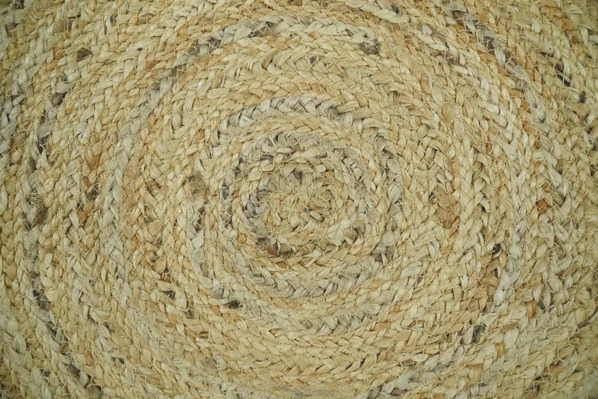 Hand Braided Solid Round natural Brown Jute Rug | JR6 - Image 3