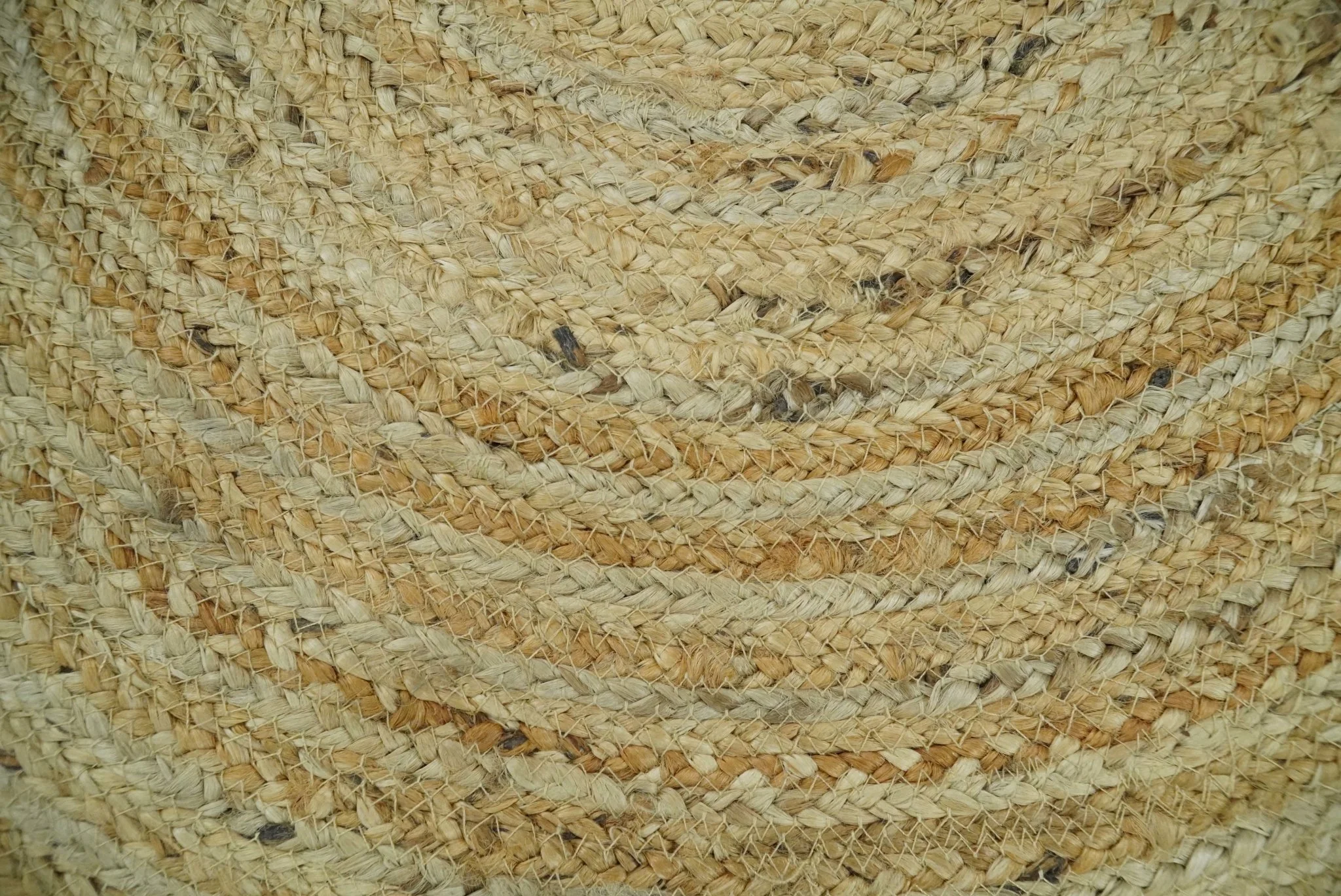 Hand Braided Solid Round natural Brown Jute Rug | JR6 - Image 6