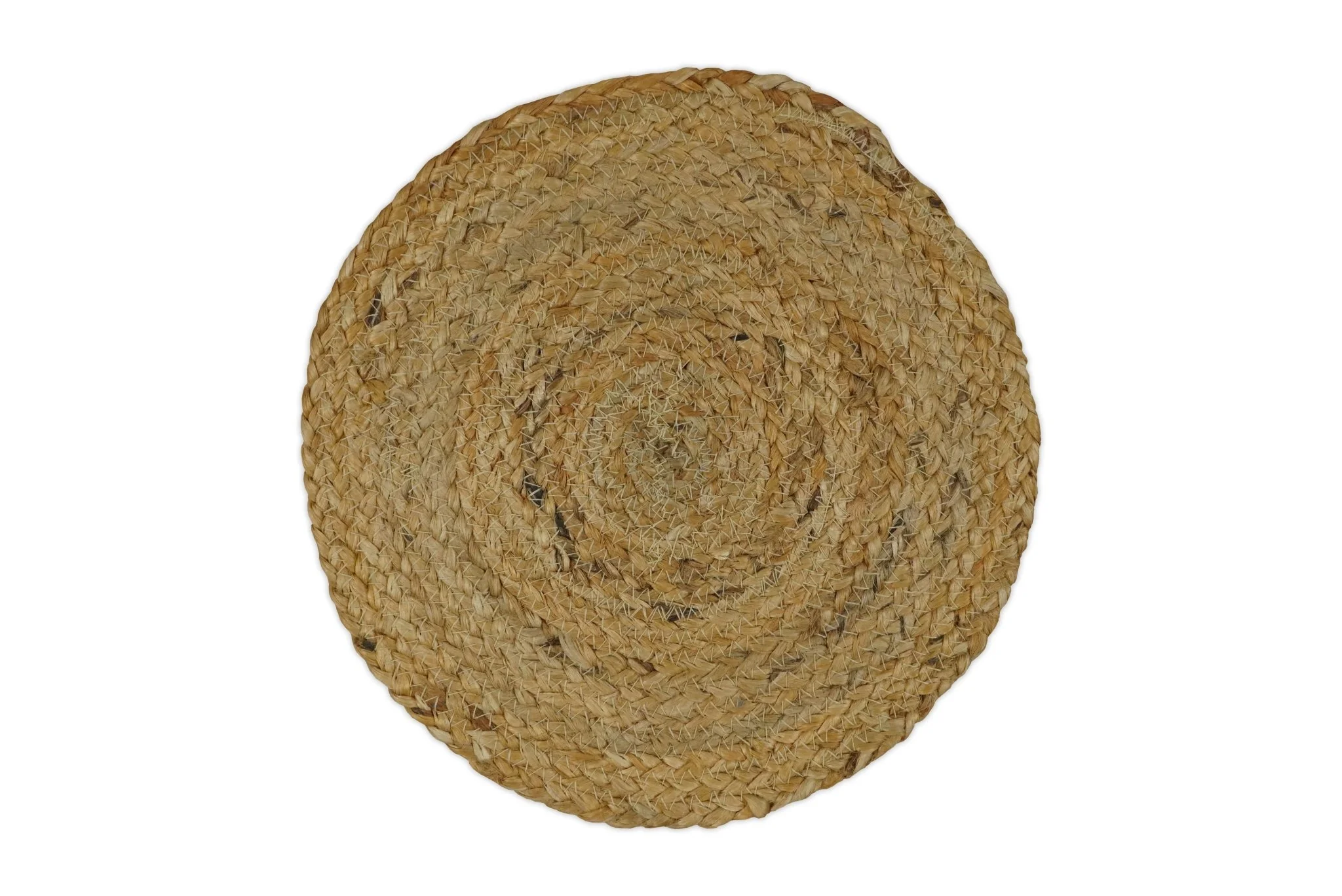 Hand Braided Solid Round natural Brown Jute Rug | JR6 - Image 7