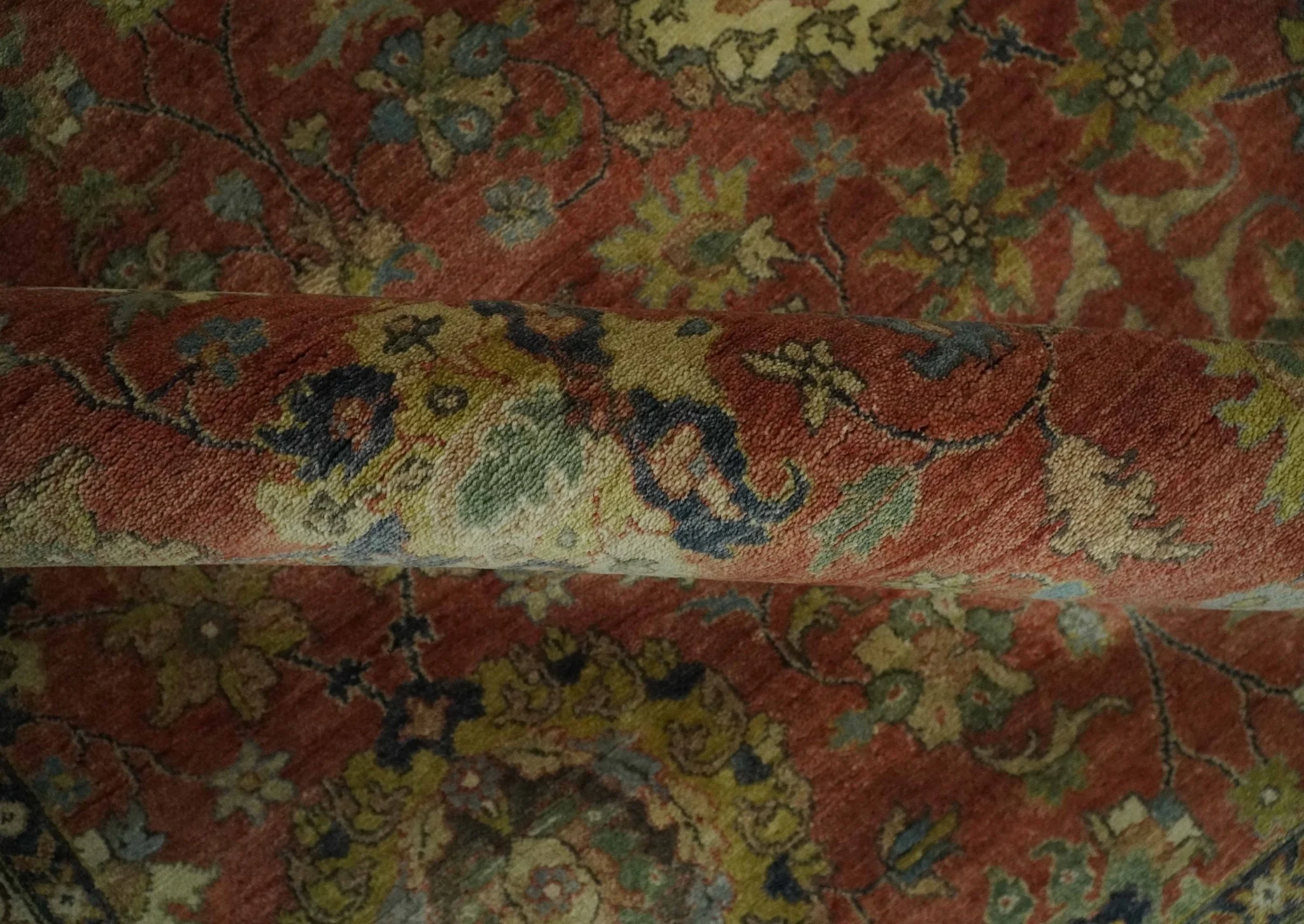 9x12 and 10x14 Hand Knotted Rust, Charcoal and Beige Traditional Wool Rug - Image 6