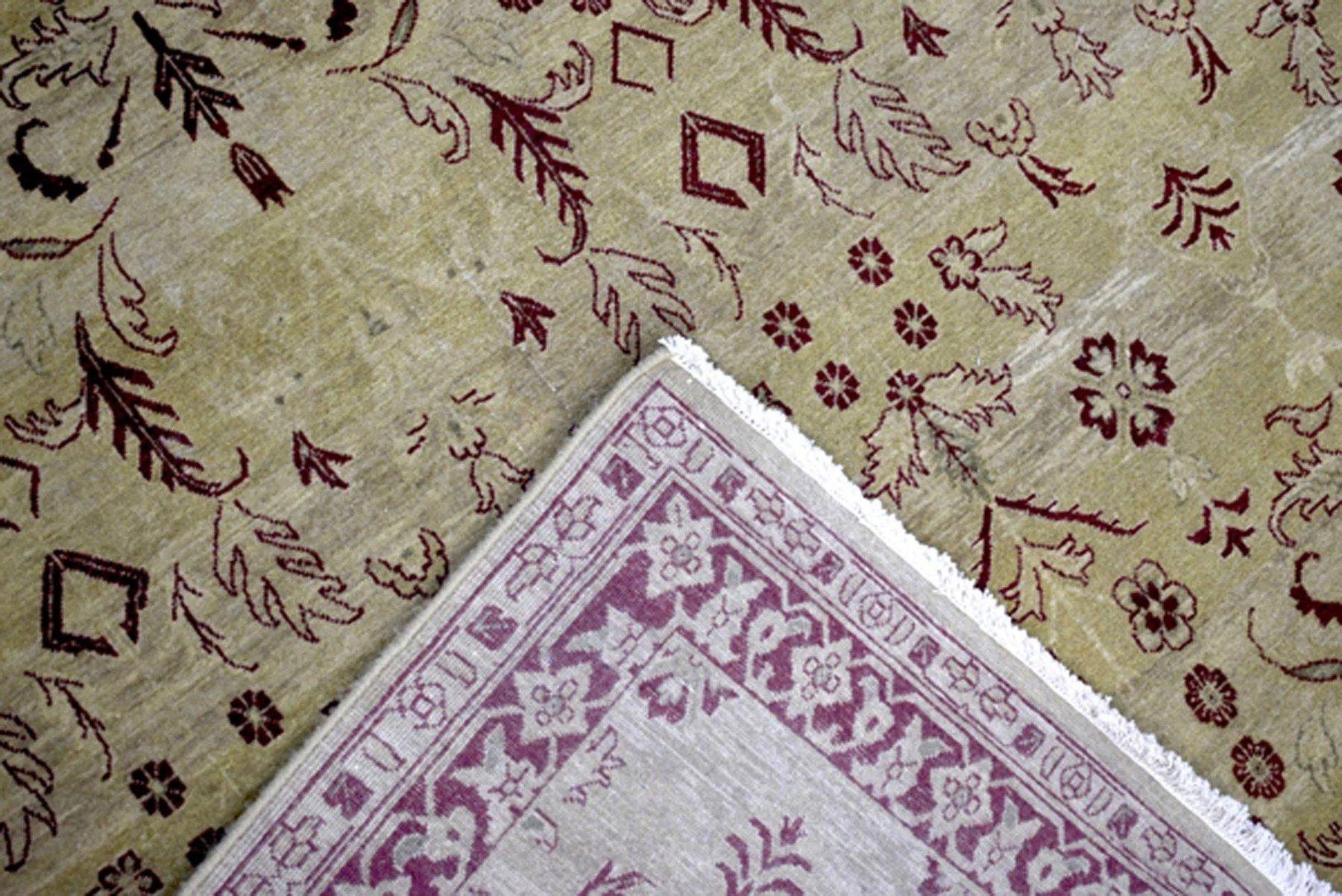 Fine Knots 10x14 Handmade Area Rug made with Hand-spun Wool - Image 7