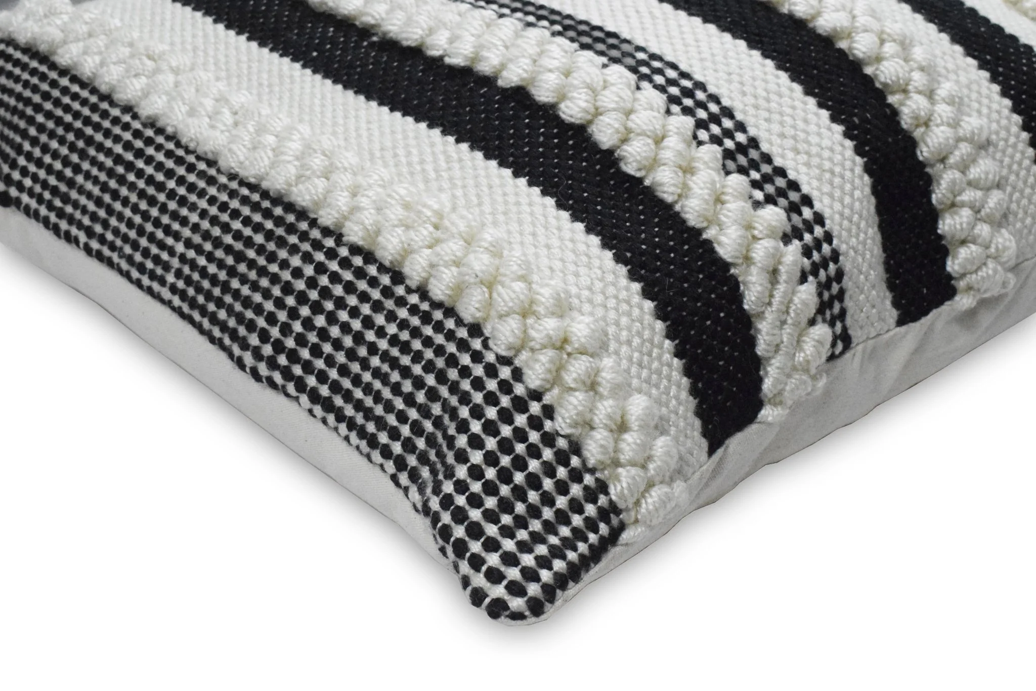 Square Outdoor and Indoor Safe Black and White Striped Pillow - Image 2