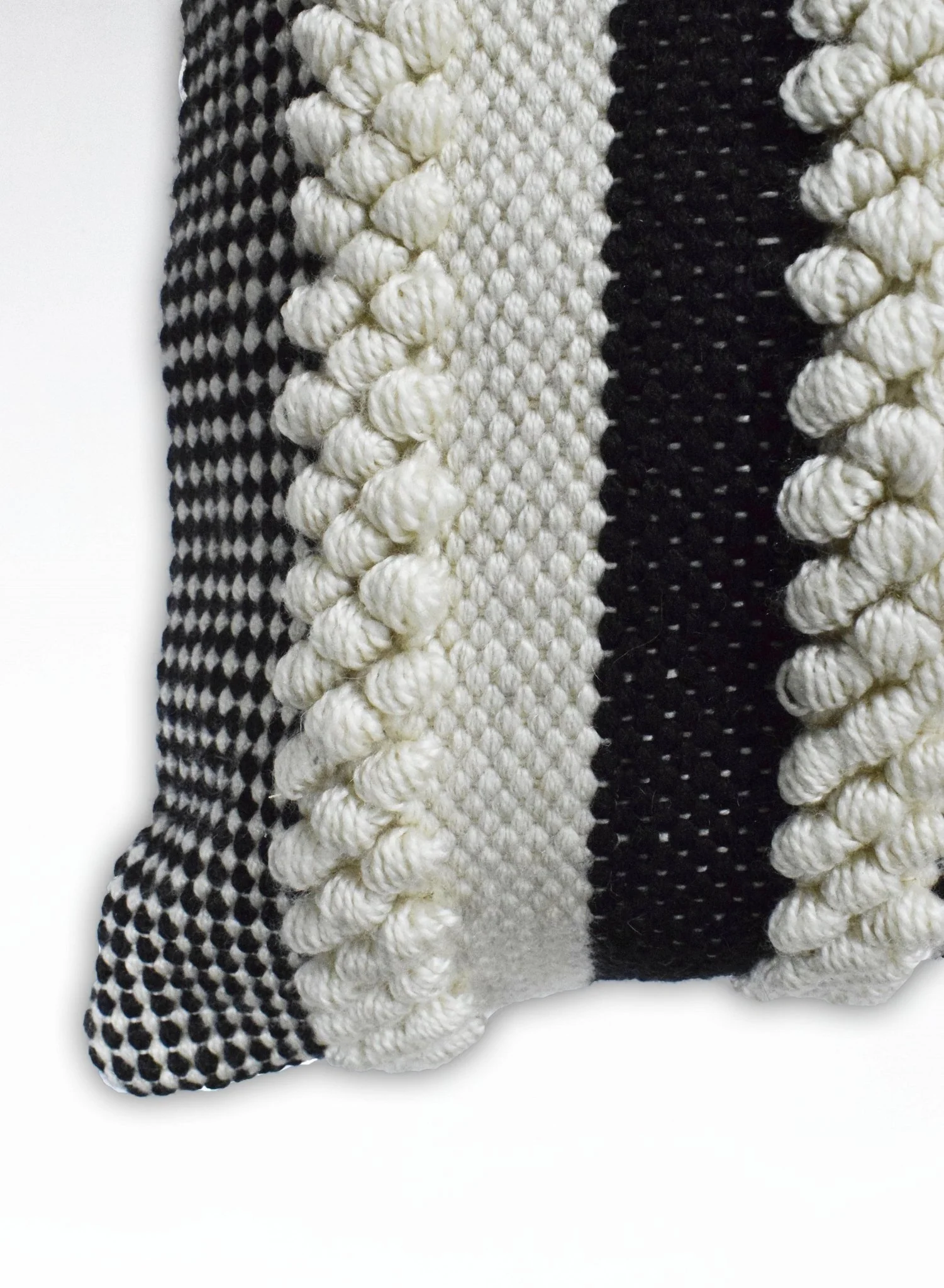 Square Outdoor and Indoor Safe Black and White Striped Pillow - Image 3