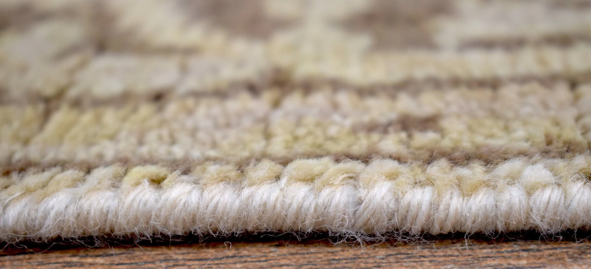 Hand Knotted Beige and Brown Antique Oushak Wool Runner Rug - Image 5