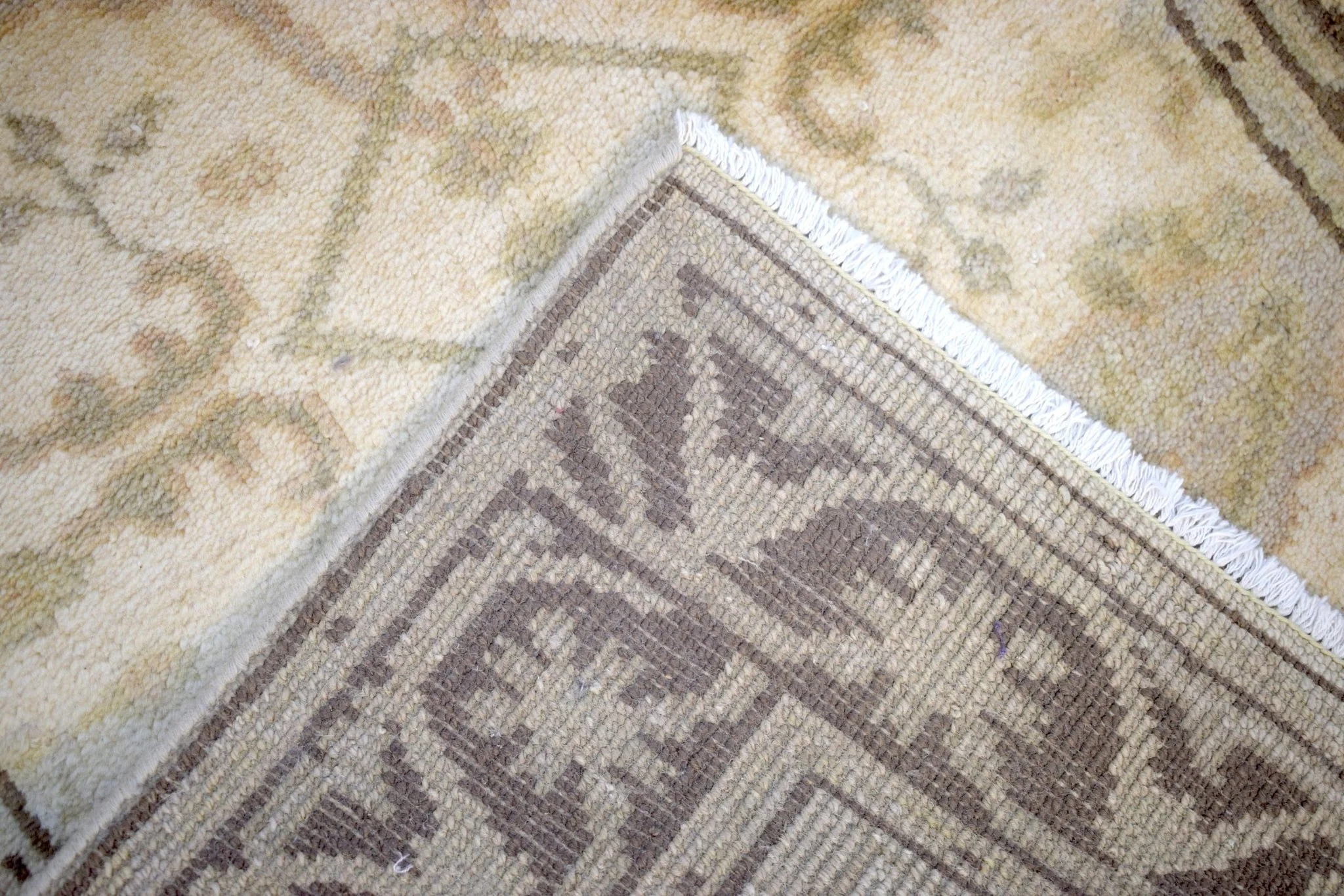 Hand Knotted Oriental Oushak Wool Runner Rug - Image 5
