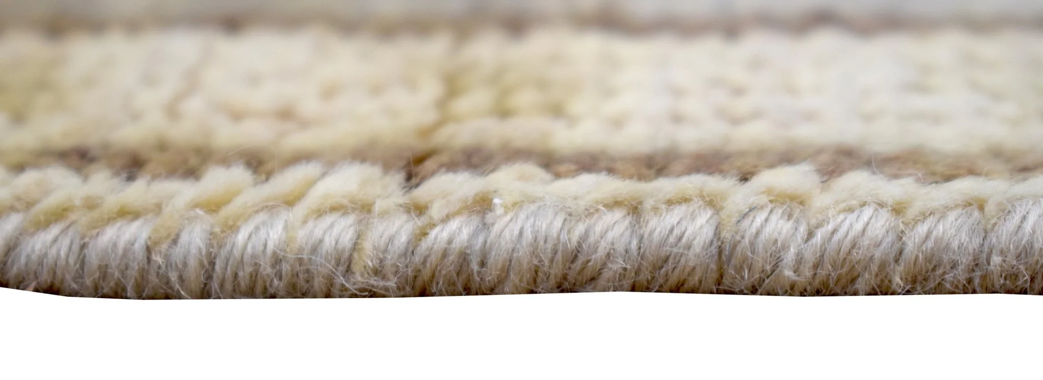 Hand Knotted Beige and Blue Antique Oushak Wool Runner Rug - Image 6