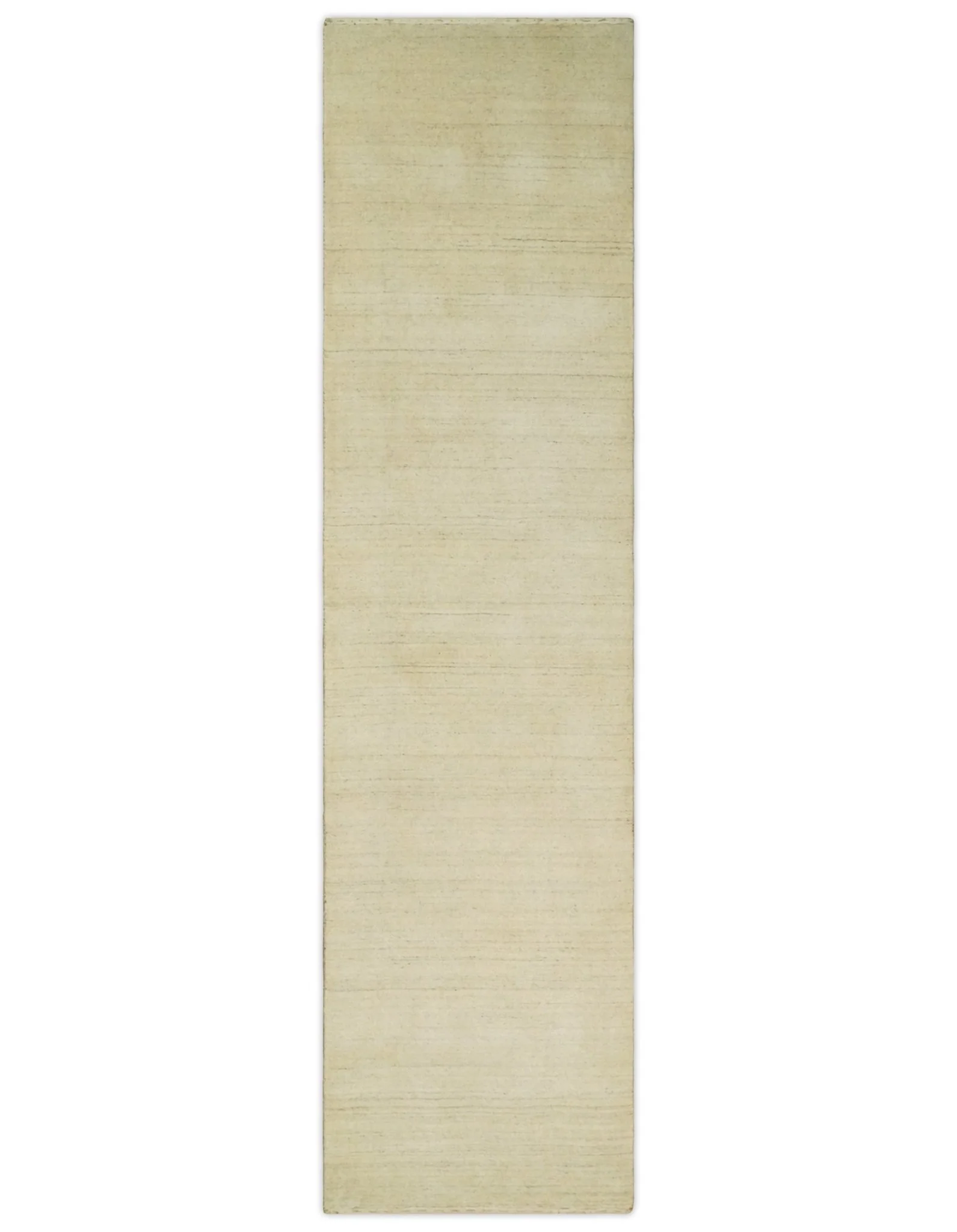 Entryway Hallway Runner Solid Beige Natural Farmhouse Wool Hand Woven Southwestern Rug| LOR1 - Image 7