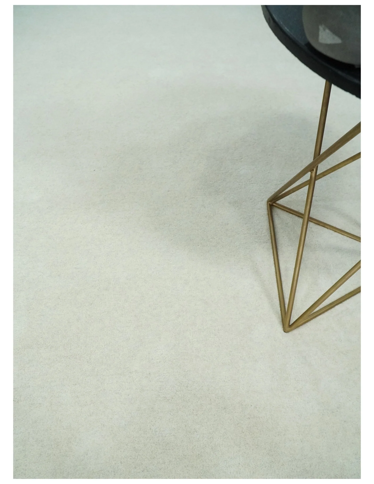 Custom Made Solid Ivory White Hand Tufted Layering Rug - Image 2