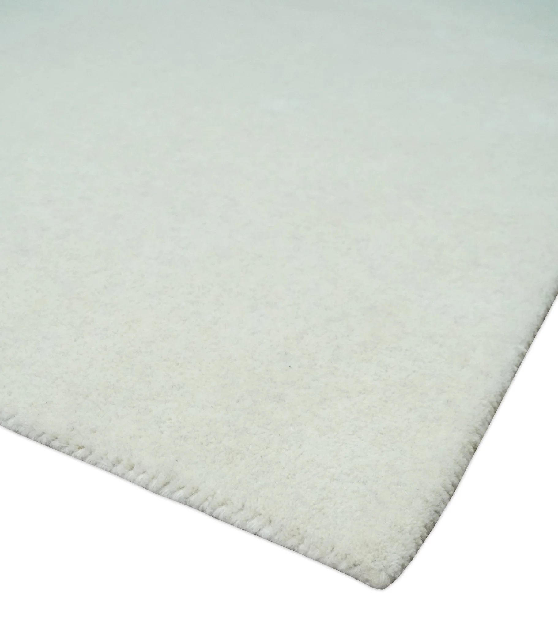Custom Made Solid Ivory White Hand Tufted Layering Rug - Image 6
