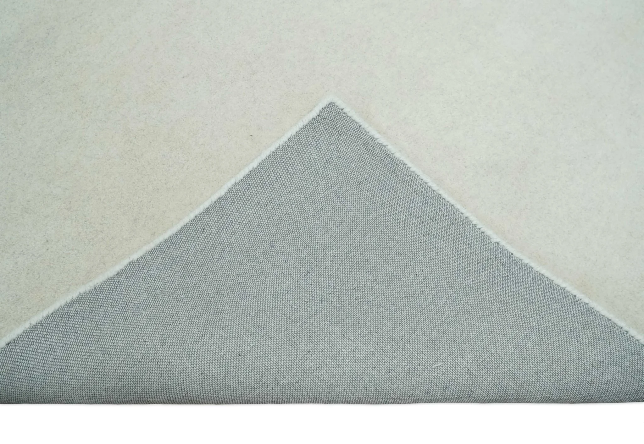 Custom Made Solid Ivory White Hand Tufted Layering Rug - Image 8