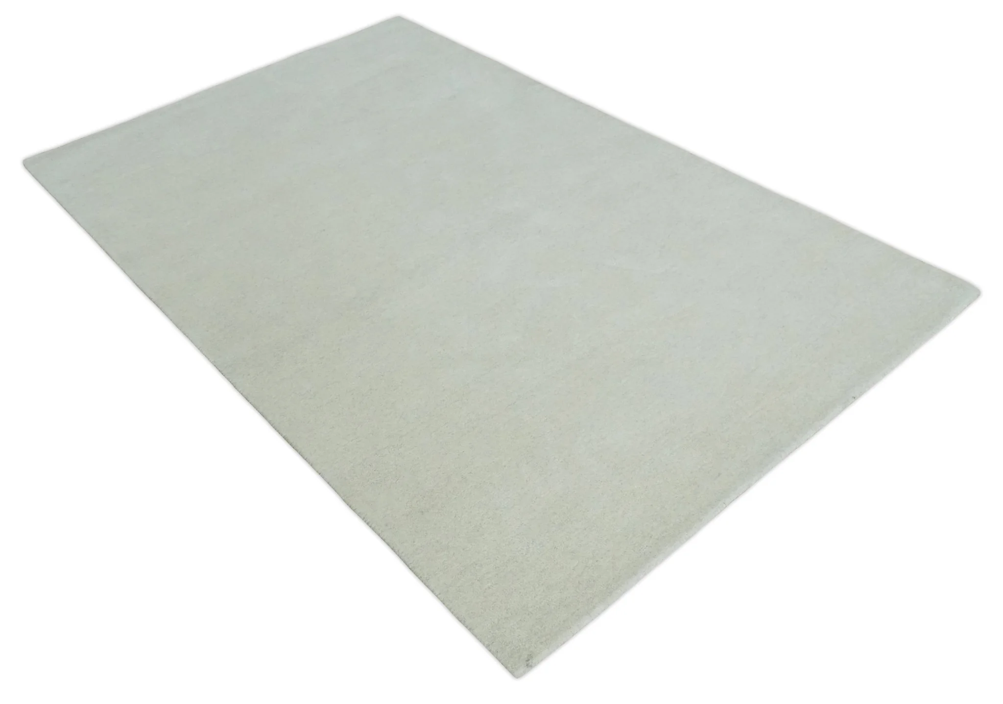 Custom Made Solid Ivory White Hand Tufted Layering Rug - Image 9