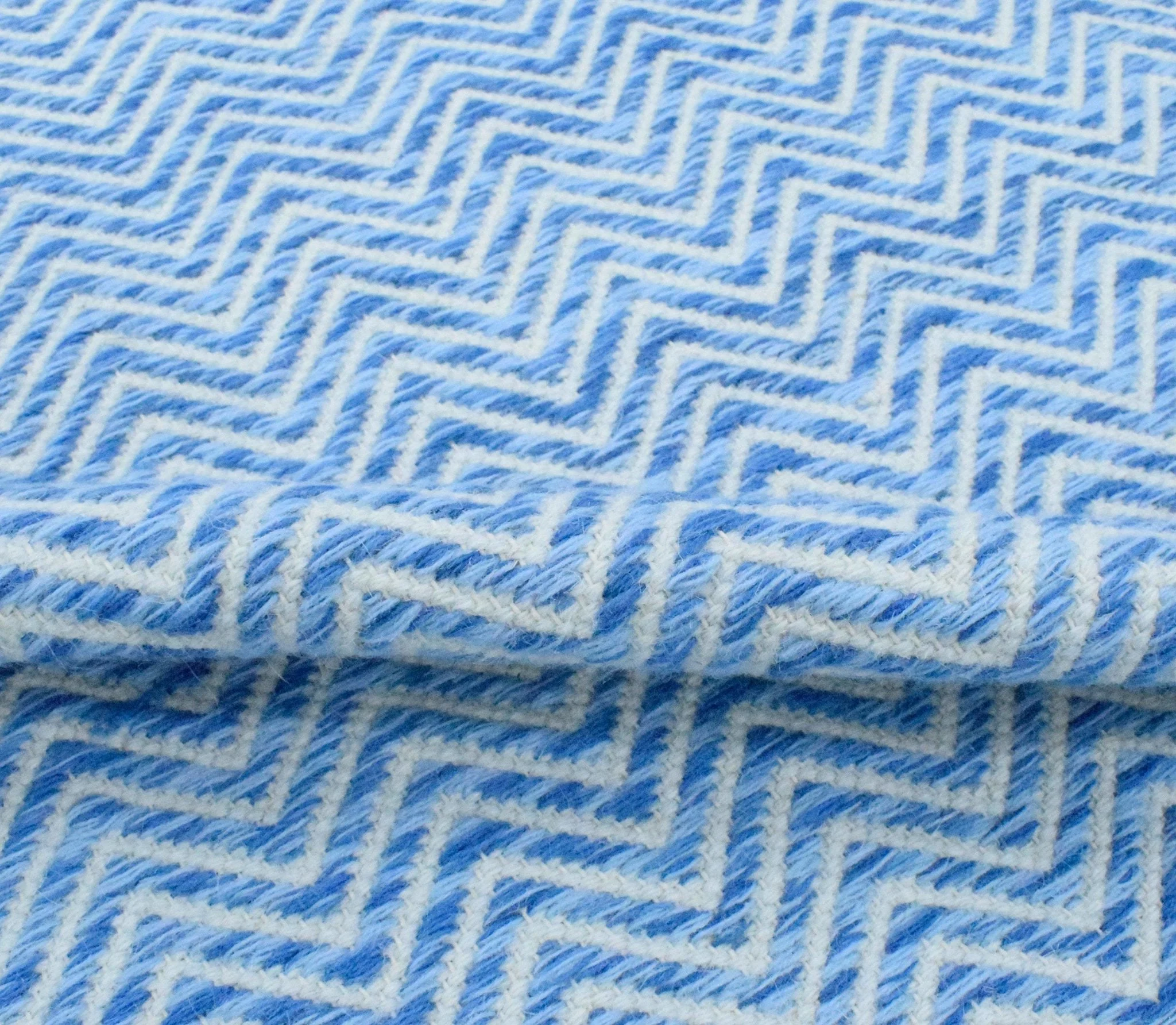 2x3, 5x8, 8x10 Dhurrie Rug, Blue Chevron Rug - Image 10