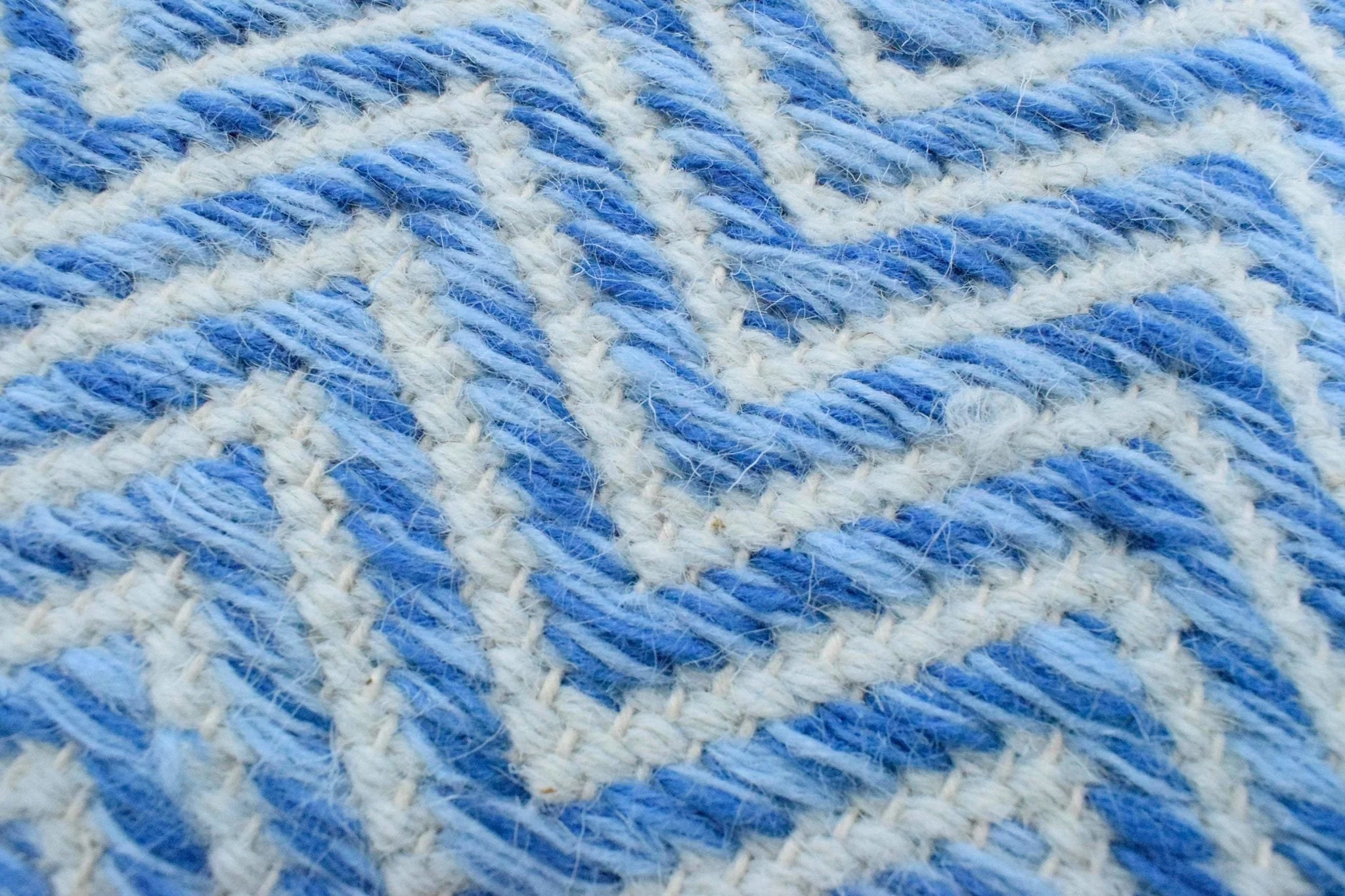 2x3, 5x8, 8x10 Dhurrie Rug, Blue Chevron Rug - Image 8