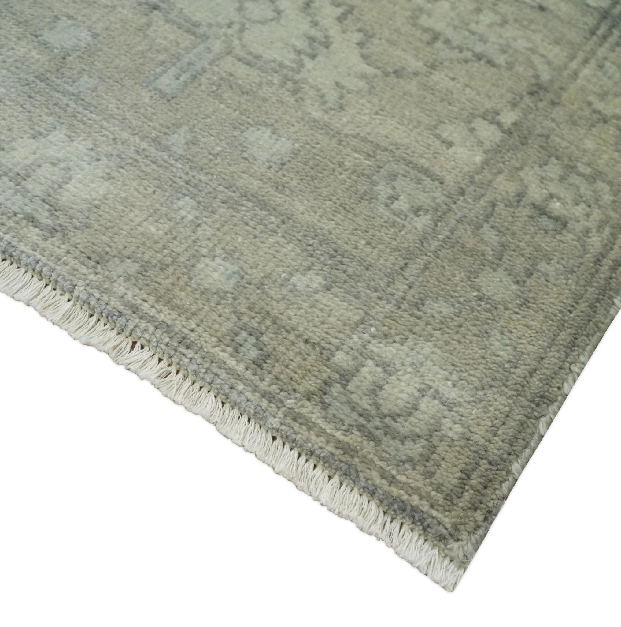 Persian Oushak 2x3 Hand Knotted Beige and Gray Traditional Wool Rug | N5423 - Image 3
