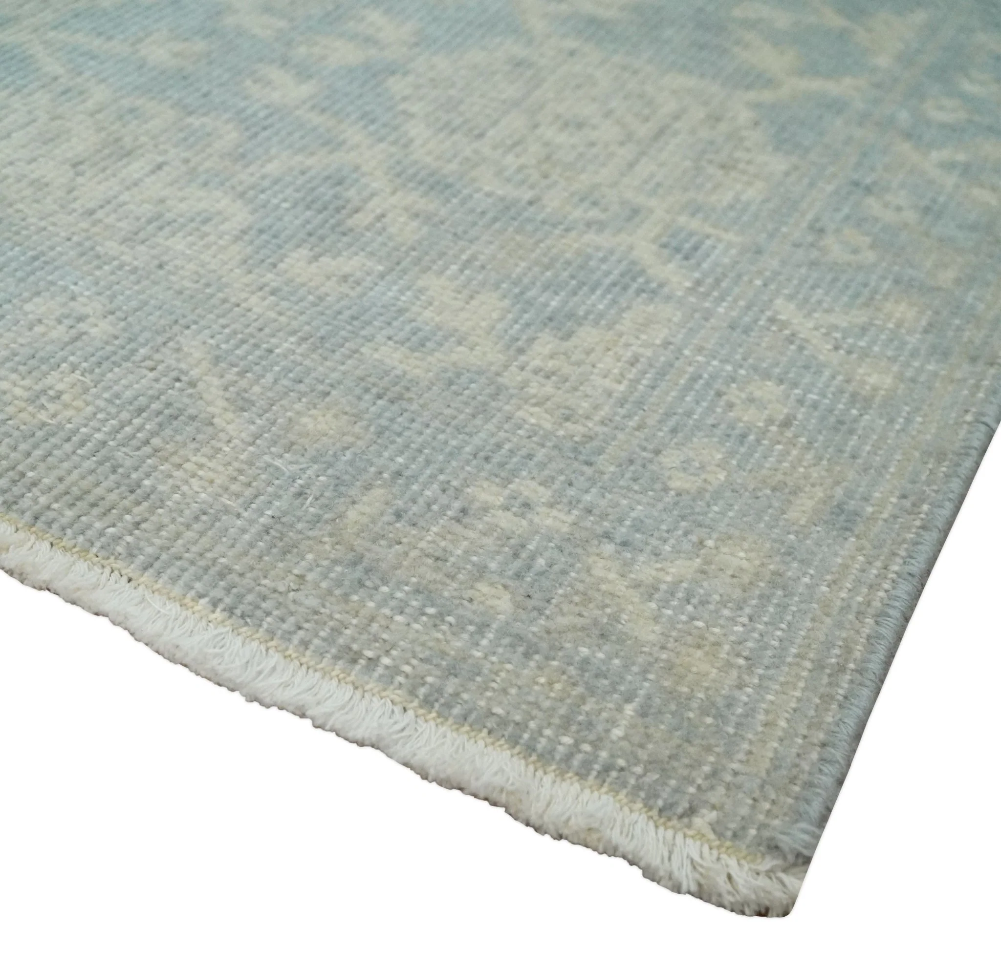 2x3 Hand Knotted Blue, Beige and Gray Traditional Persian Oushak Wool Rug | N7423 - Image 3