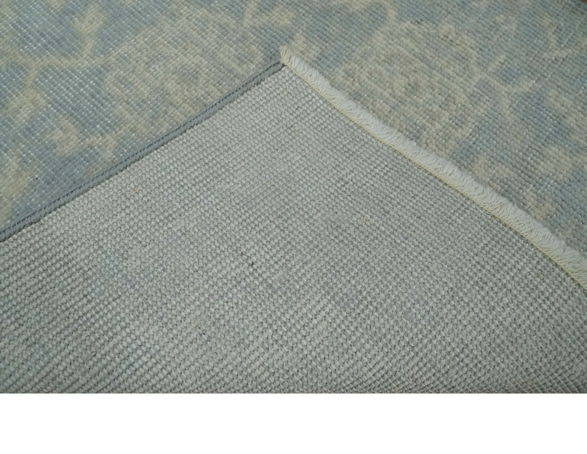 2x3 Hand Knotted Blue, Beige and Gray Traditional Persian Oushak Wool Rug | N7423 - Image 5