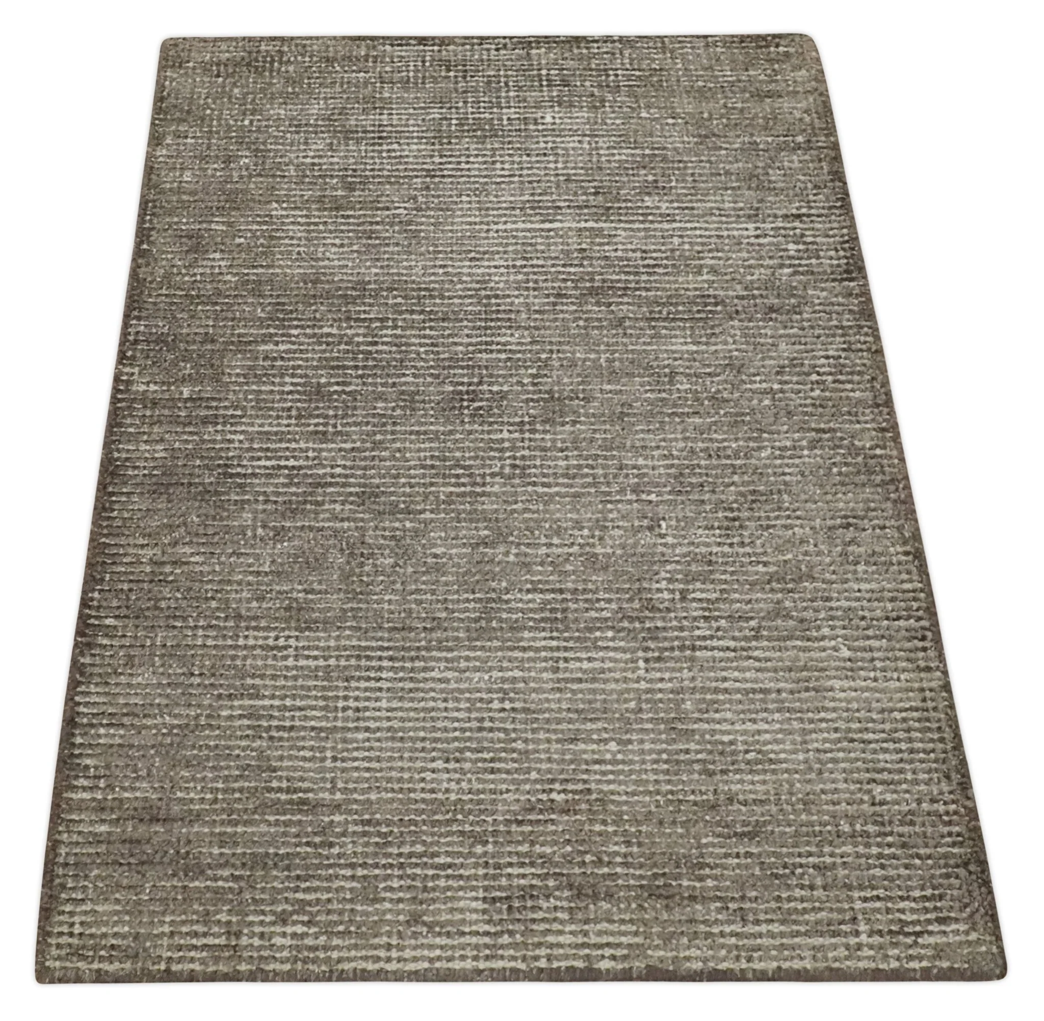 Bamboo Silk 2x3 Hand Knotted Solid Brown Rug, Low Pile, No Shedding | N6123 - Image 8