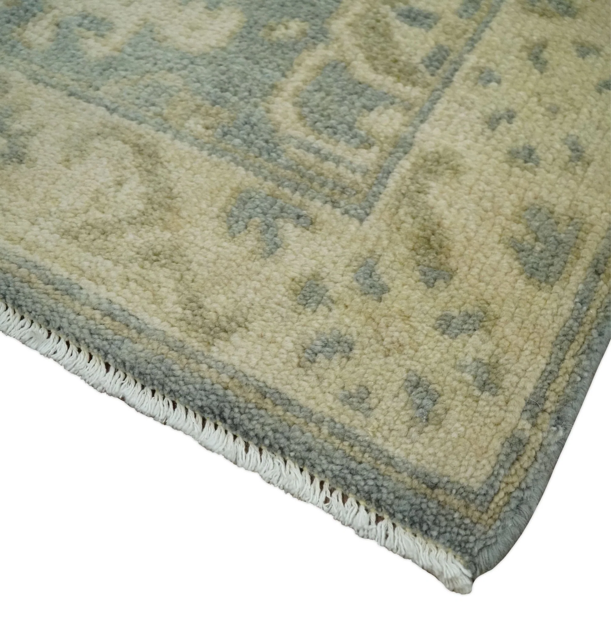 2x3 Hand Knotted Gray and Beige Traditional Persian Oushak Wool Rug | N7223 - Image 3