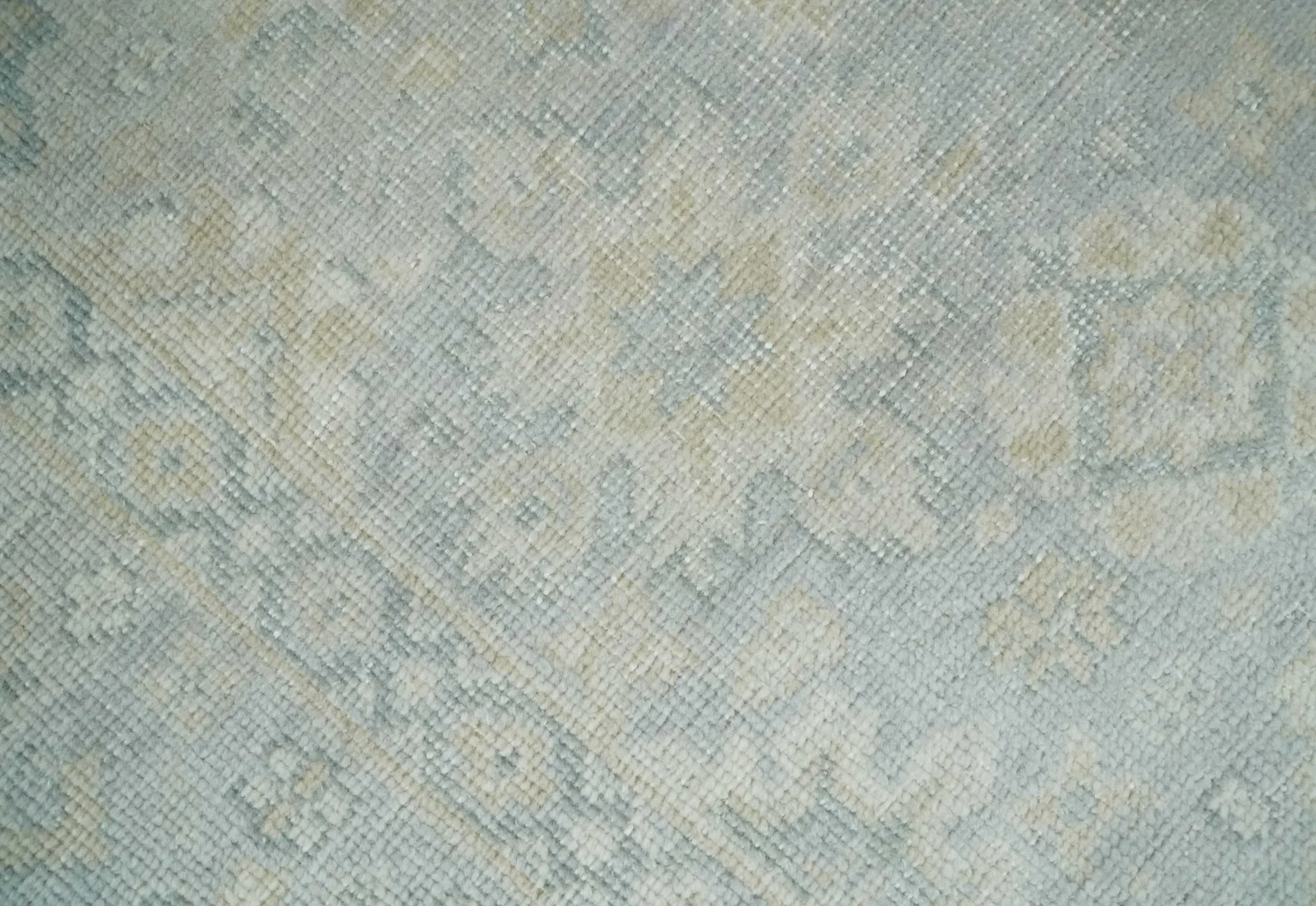 Low Pile 2x3 Hand Knotted Gray, Beige and Ivory Traditional Oushak Wool Rug - Image 2