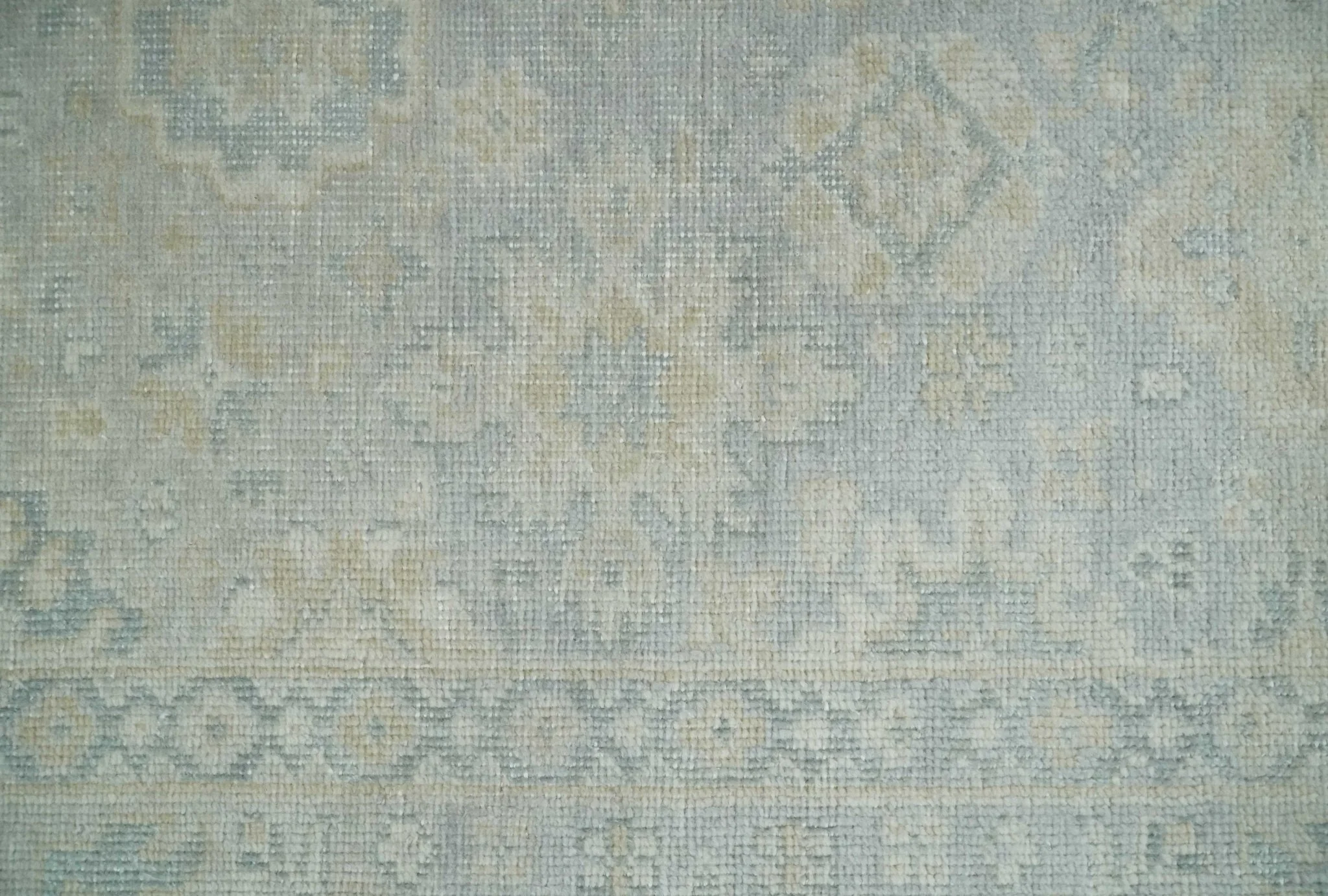 Low Pile 2x3 Hand Knotted Gray, Beige and Ivory Traditional Oushak Wool Rug - Image 6