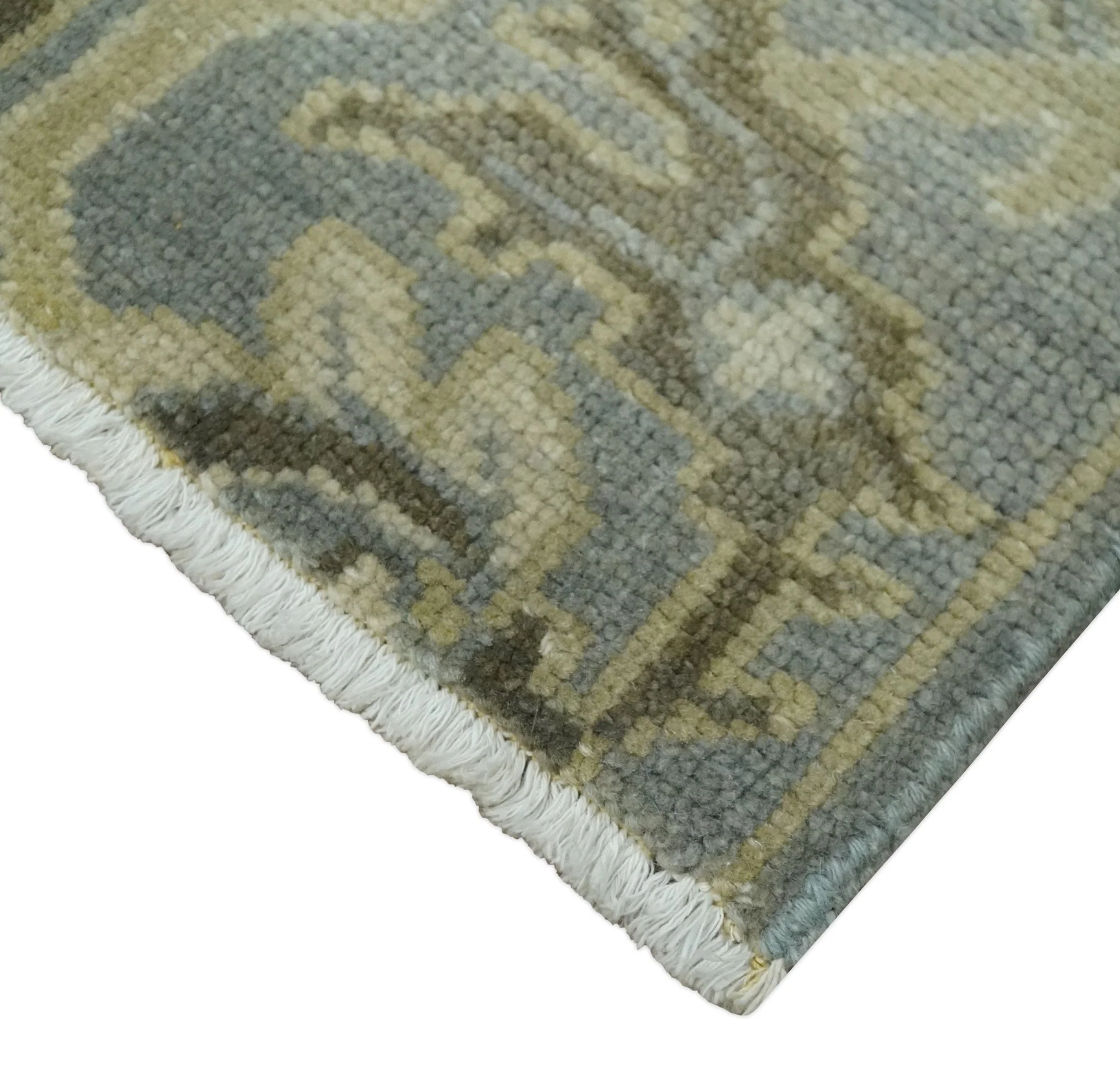 2x3 Hand Knotted Gray, Beige and Olive Traditional Persian Oushak Wool Rug | N5123 - Image 3