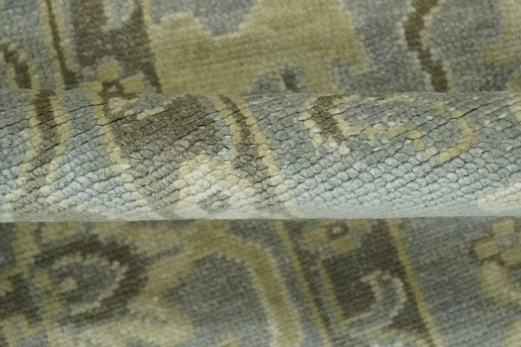 2x3 Hand Knotted Gray, Beige and Olive Traditional Persian Oushak Wool Rug | N5123 - Image 5