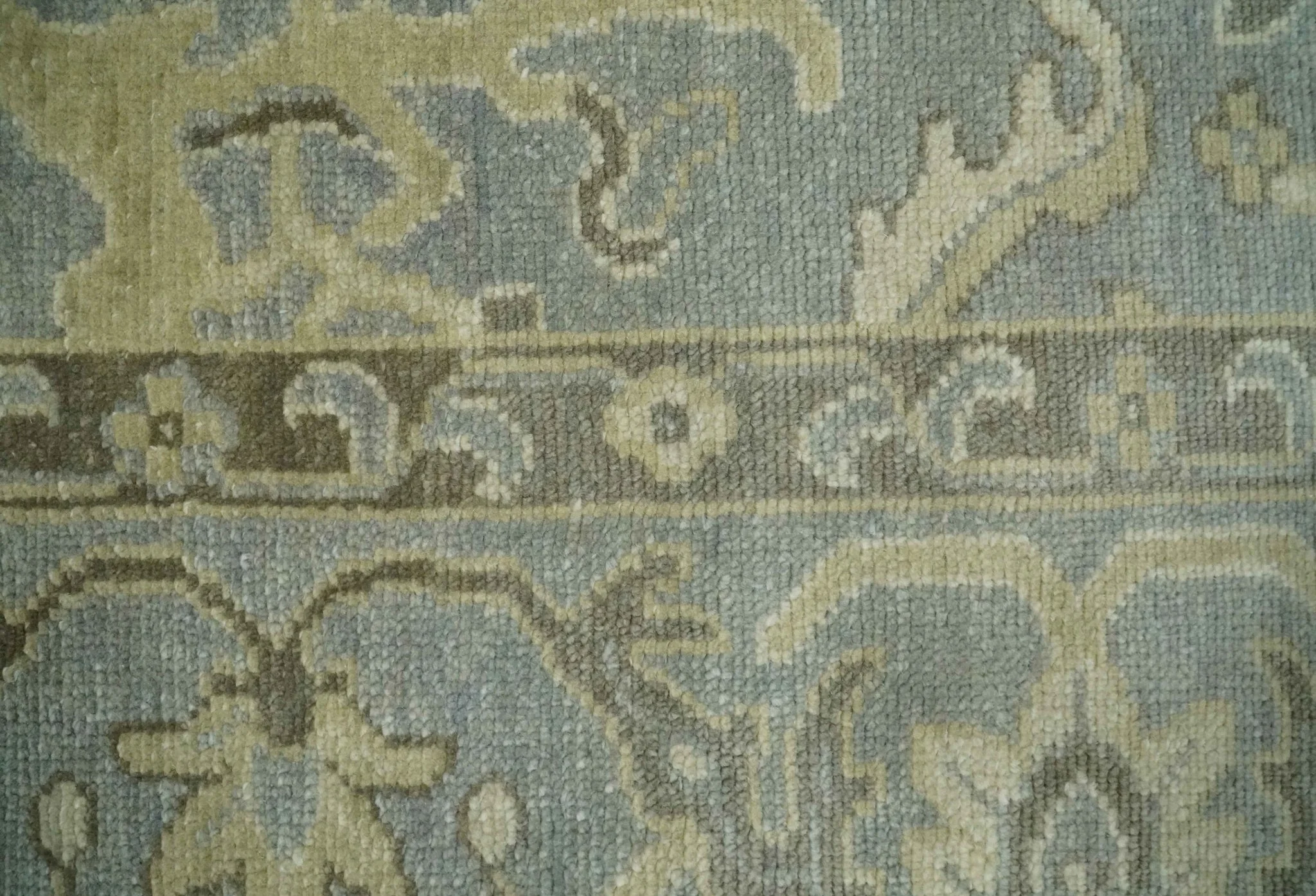 2x3 Hand Knotted Gray, Beige and Olive Traditional Persian Oushak Wool Rug | N5123 - Image 6