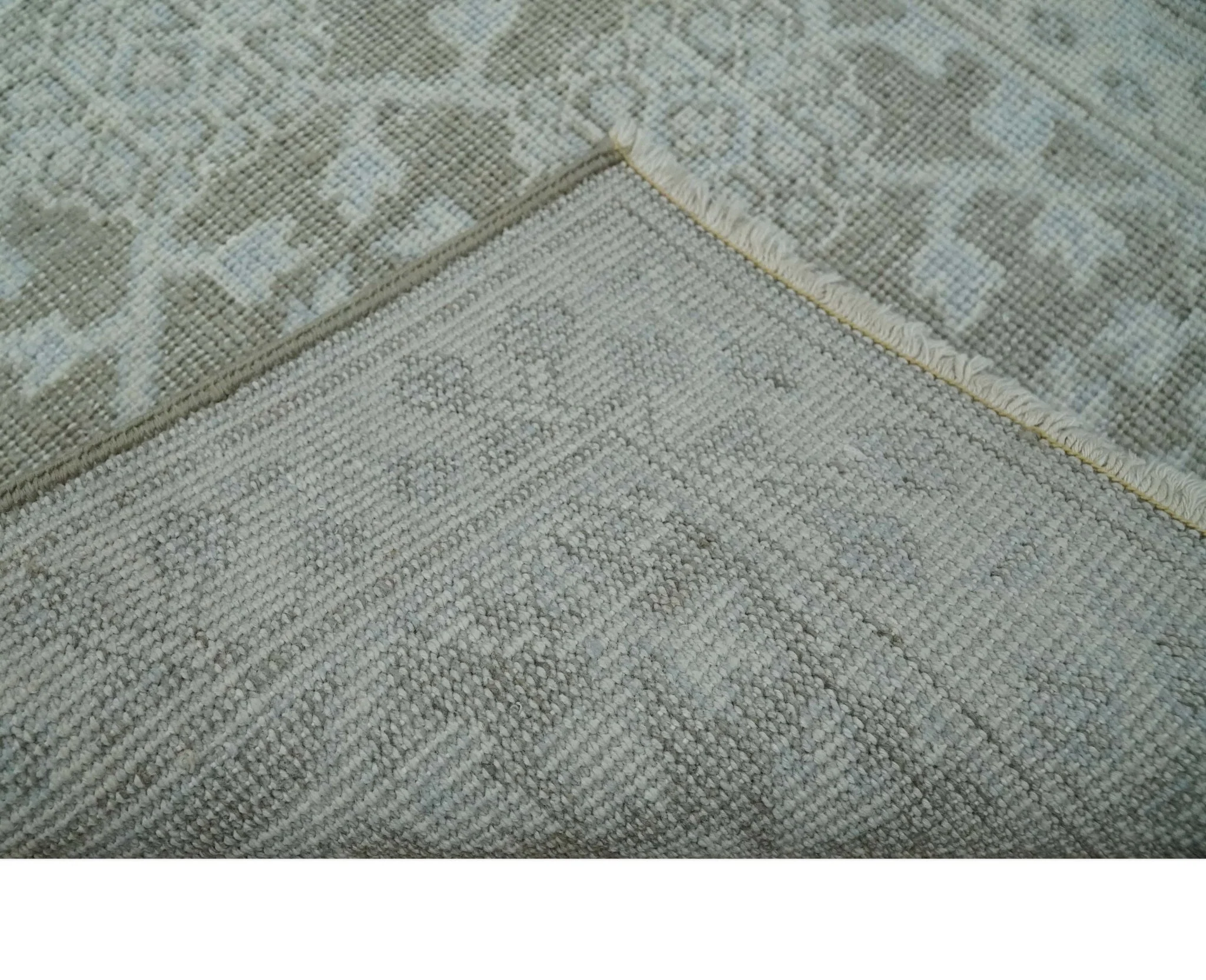 2x3 Hand Knotted Gray, Ivory and Silver Traditional Persian Oushak Wool Rug | N6323 - Image 5