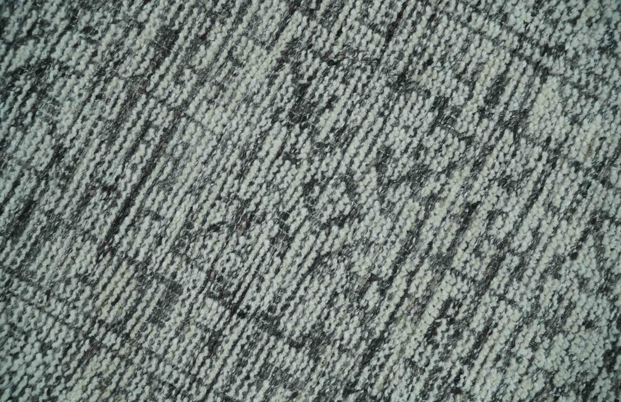 Small Entryway 2x3 Hand Knotted Ivory and Charcoal Tribal Conteporary Wool Rug - Image 2