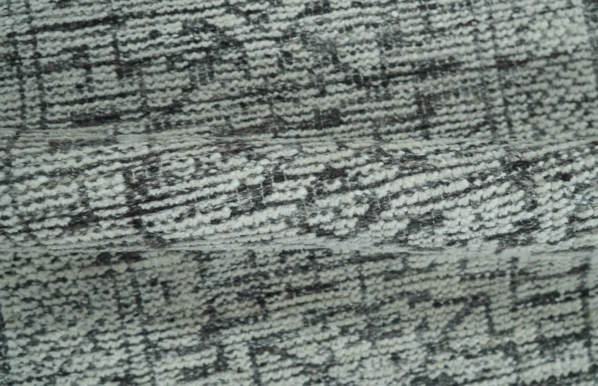 Small Entryway 2x3 Hand Knotted Ivory and Charcoal Tribal Conteporary Wool Rug - Image 4