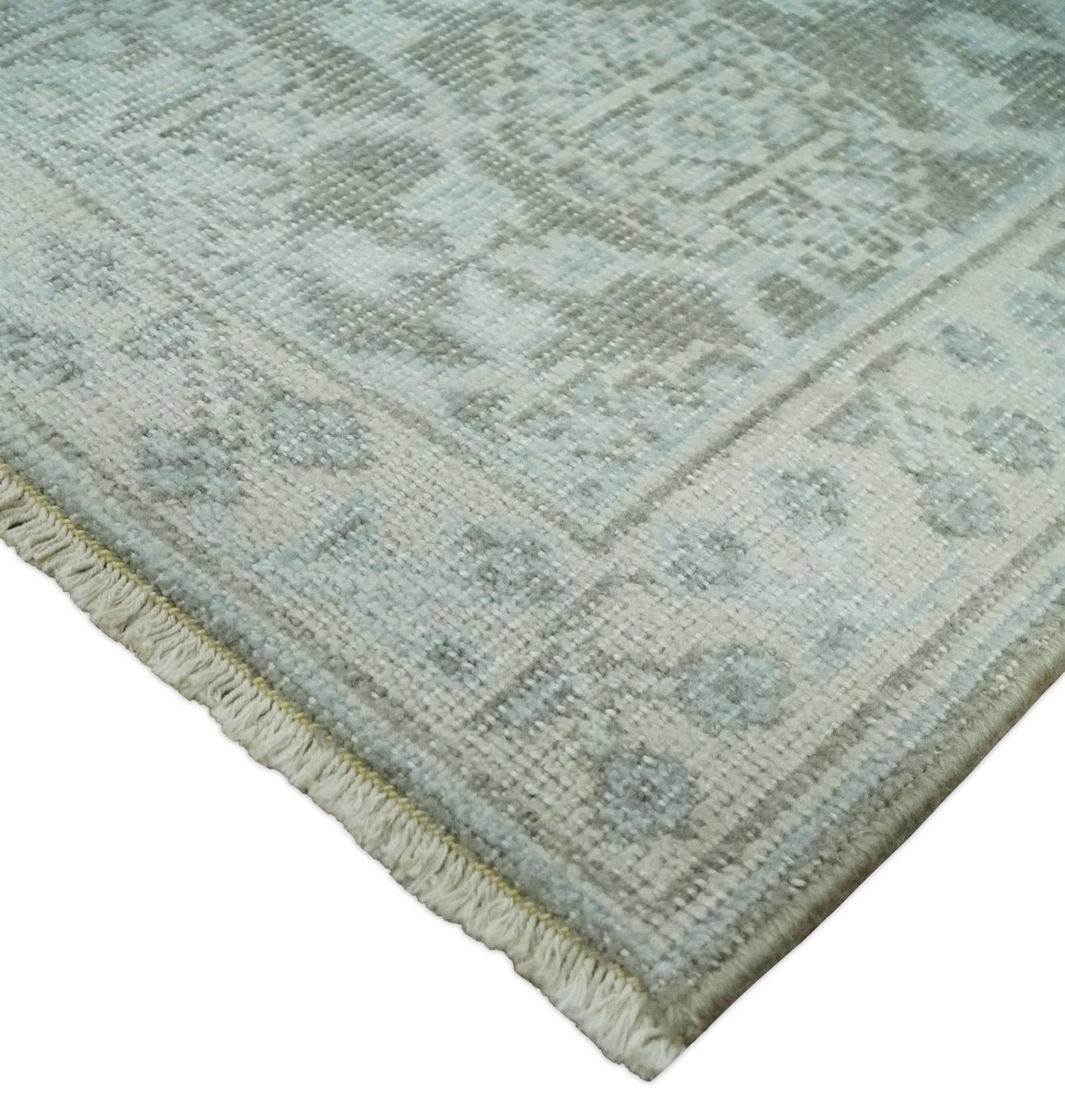 2x3 Hand Knotted Ivory and Gray Traditional Persian Oushak Wool Rug | N2623 - Image 3