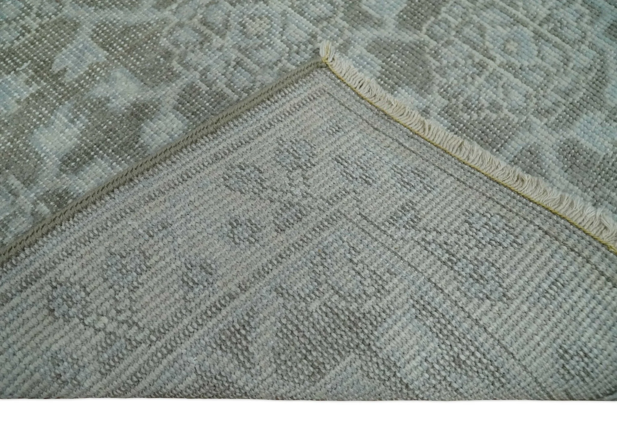 2x3 Hand Knotted Ivory and Gray Traditional Persian Oushak Wool Rug | N2623 - Image 5