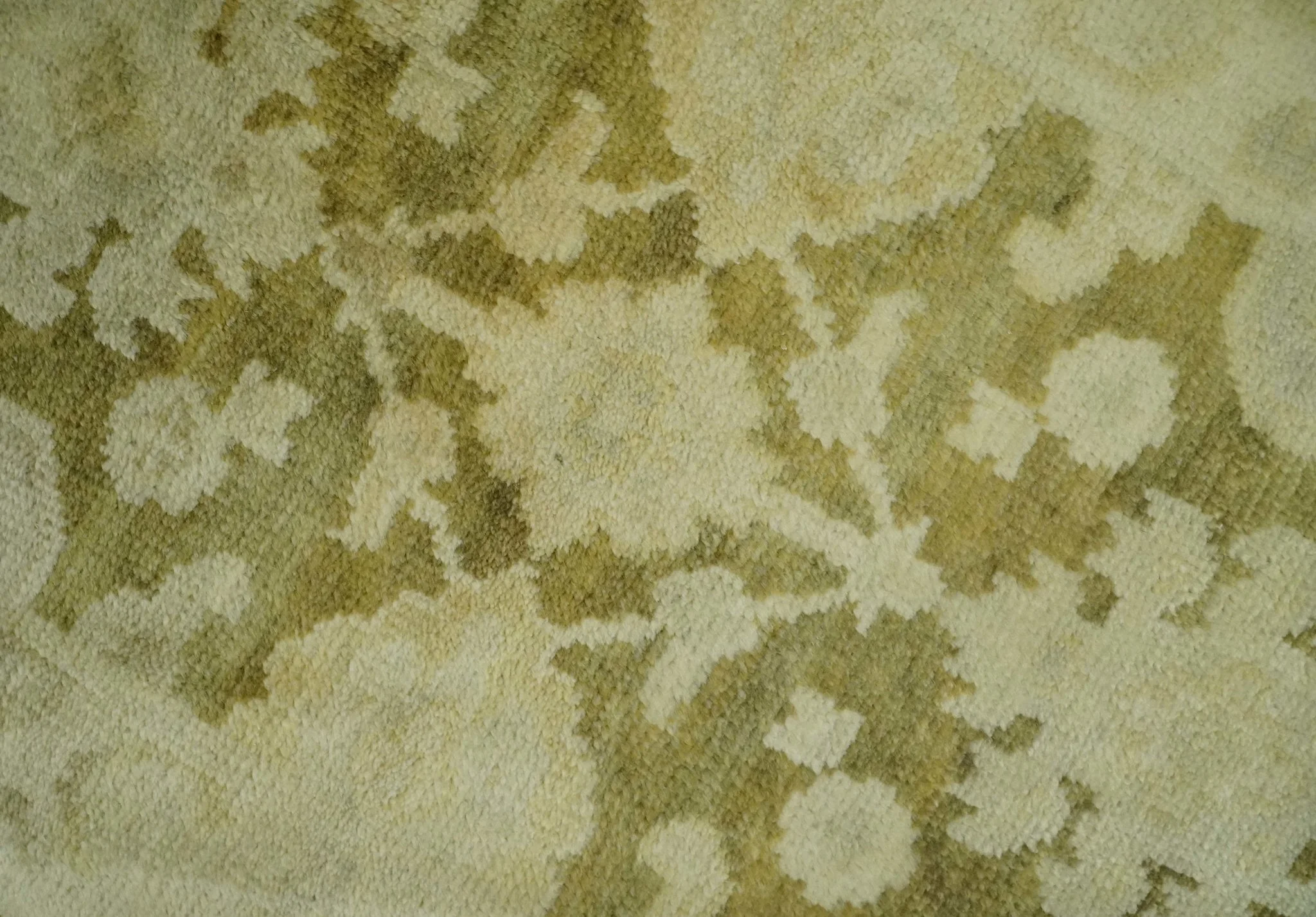 2x3 Hand Knotted Olive, Beige and Gray Traditional Persian Oushak Wool Rug | N3623 - Image 2