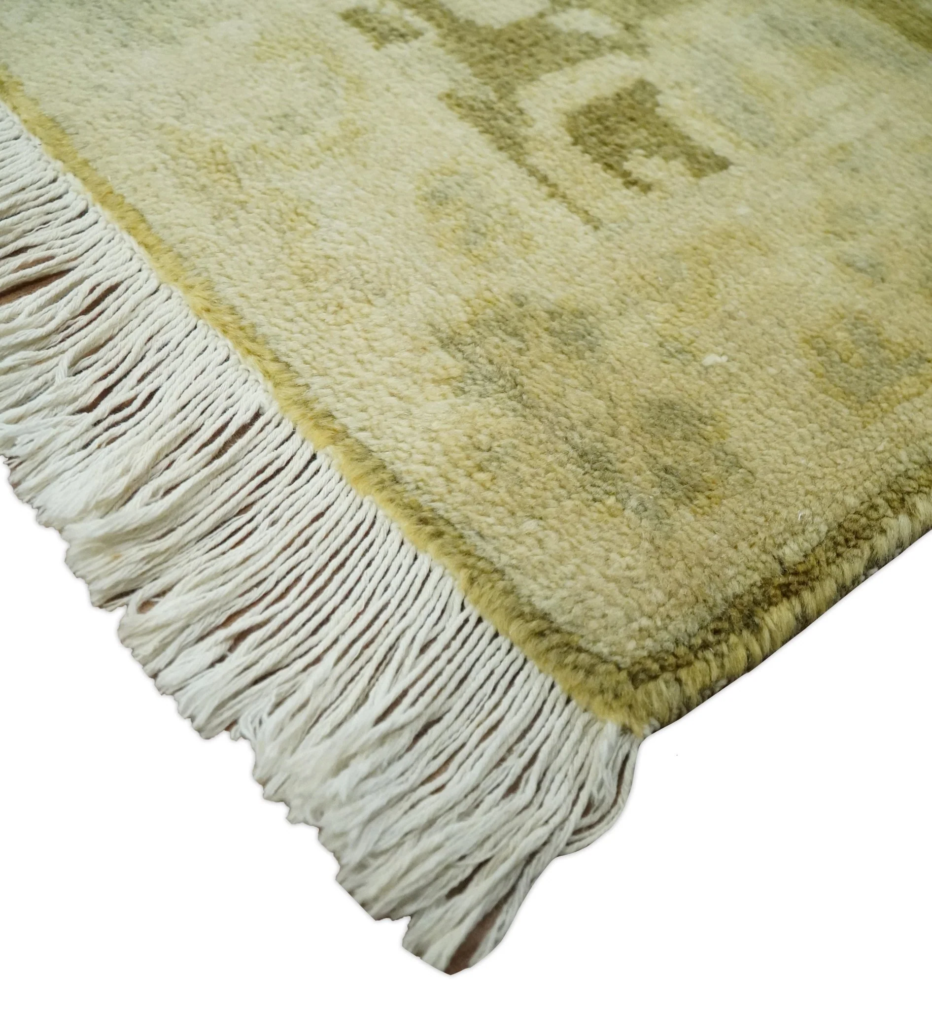 2x3 Hand Knotted Olive, Beige and Gray Traditional Persian Oushak Wool Rug | N3623 - Image 3