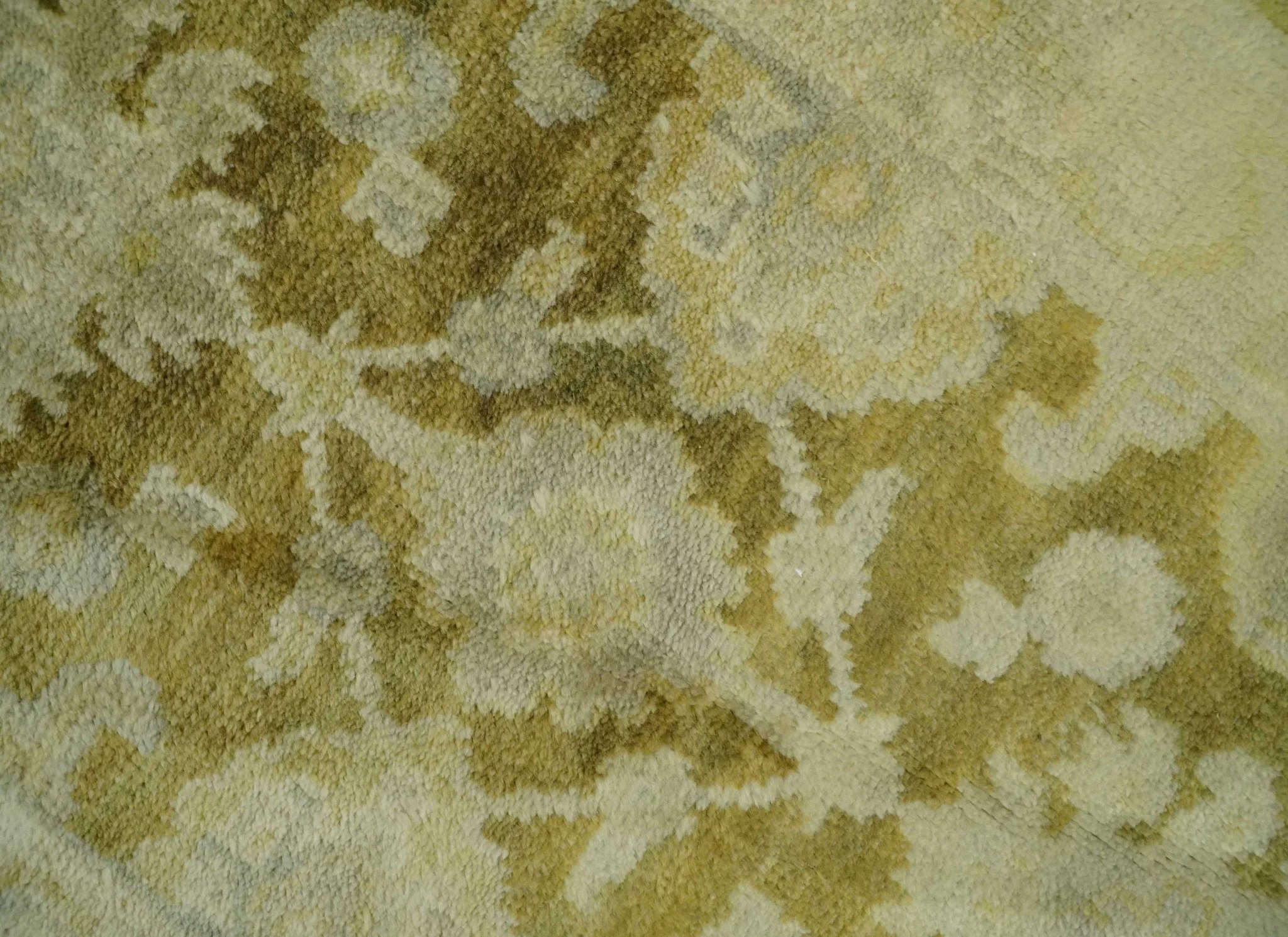 2x3 Hand Knotted Olive, Beige and Gray Traditional Persian Oushak Wool Rug | N423 - Image 2