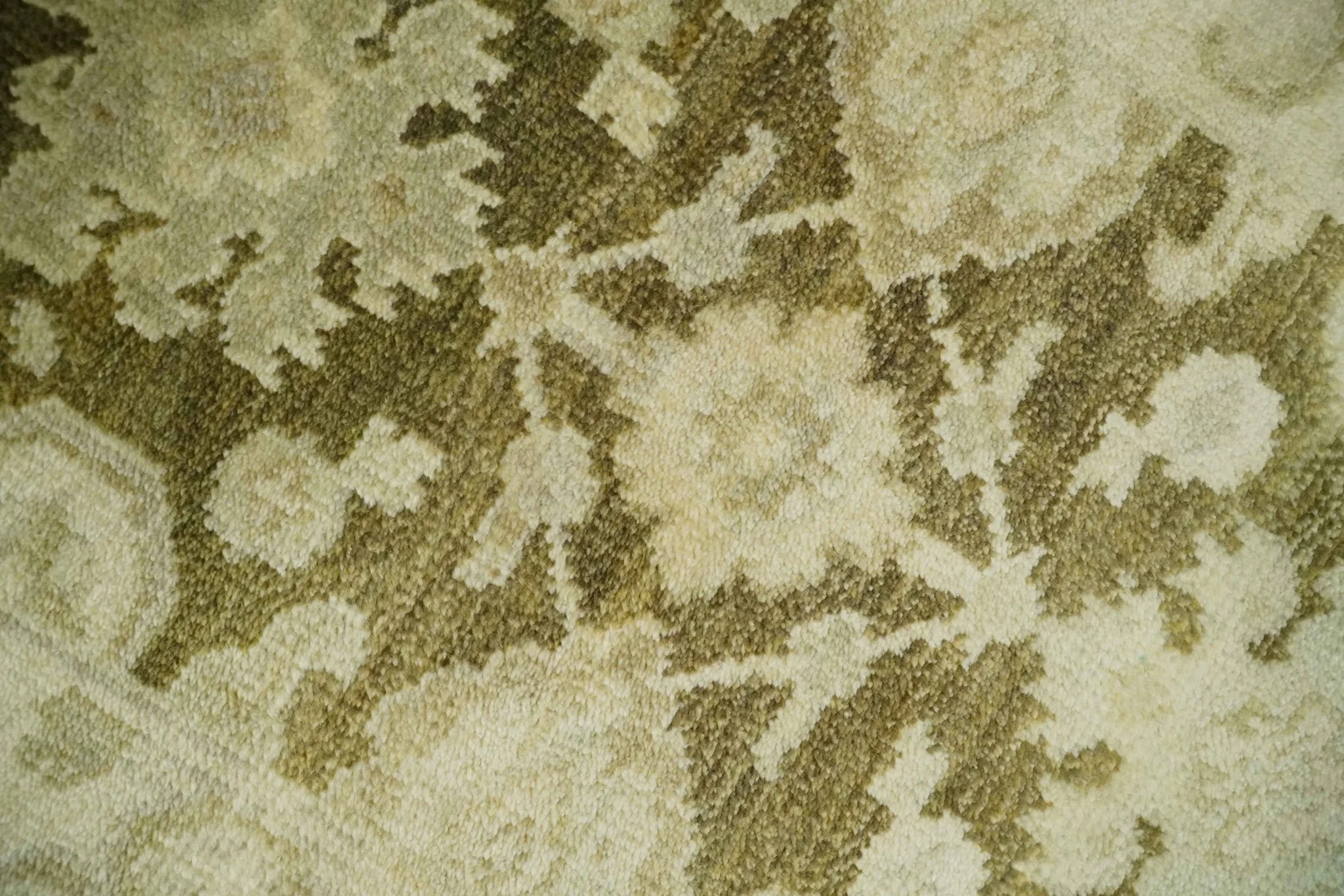 2x3 Hand Knotted Olive, Beige and Gray Traditional Persian Oushak Wool Rug | N4323 - Image 5