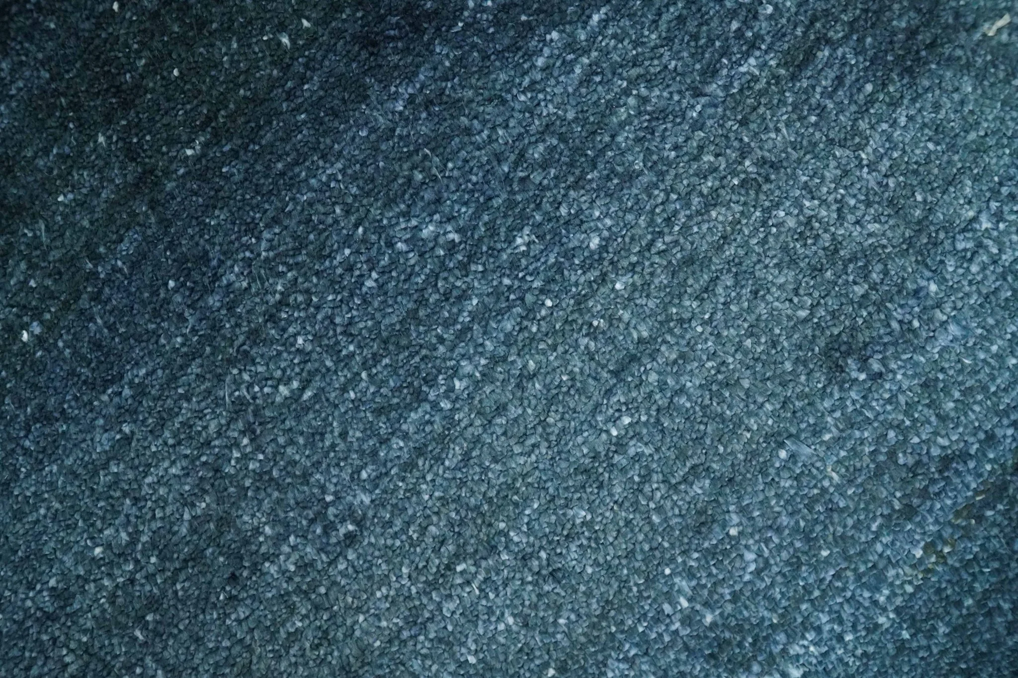 Dark Blue 2x3 Hand Knotted Solid Blue Rug made with Art Silk | N6623 - Image 2