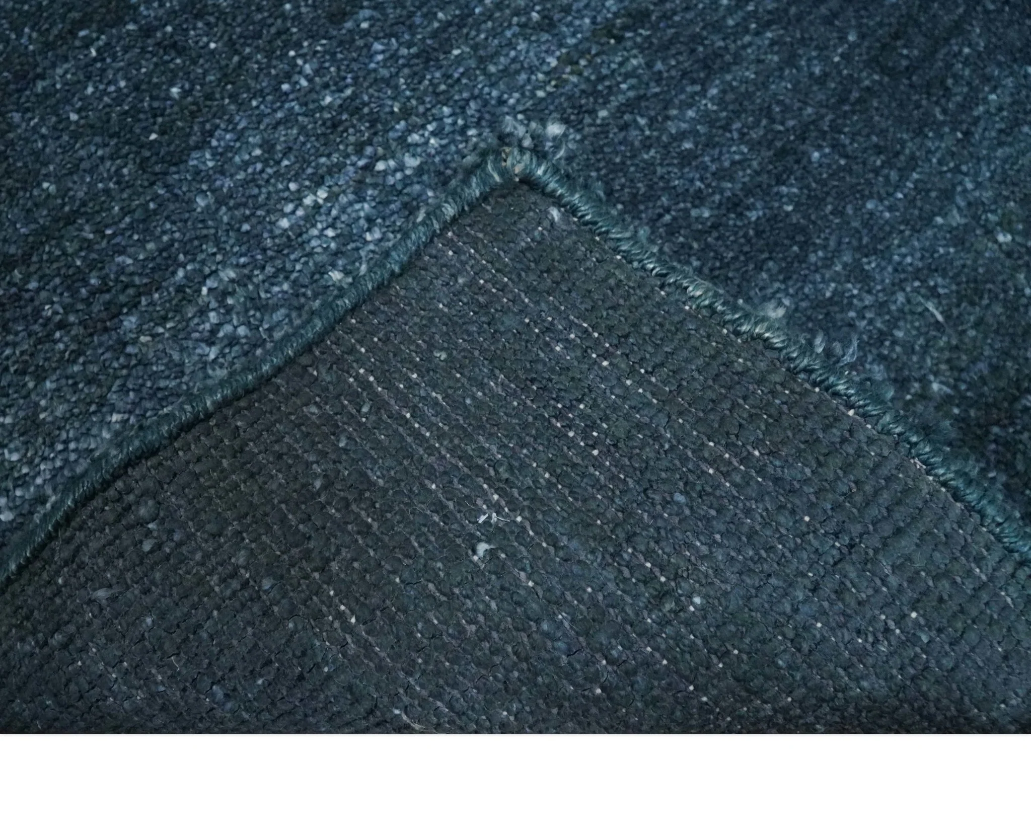Dark Blue 2x3 Hand Knotted Solid Blue Rug made with Art Silk | N6623 - Image 8