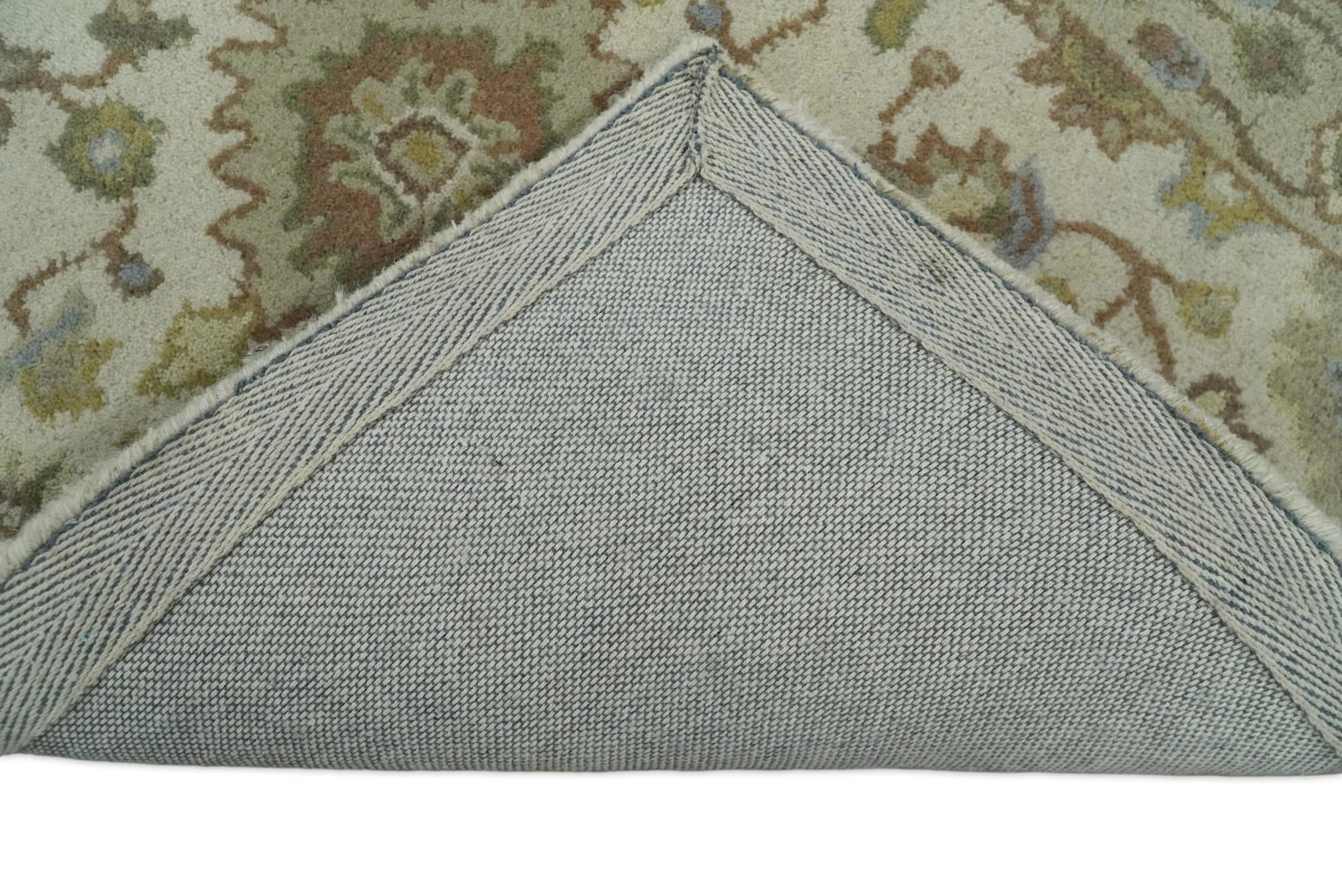 2x3 Brown and Beige Handmade Classic Vintage Design Wool Area Rug | TRDCP15723 - Image 4