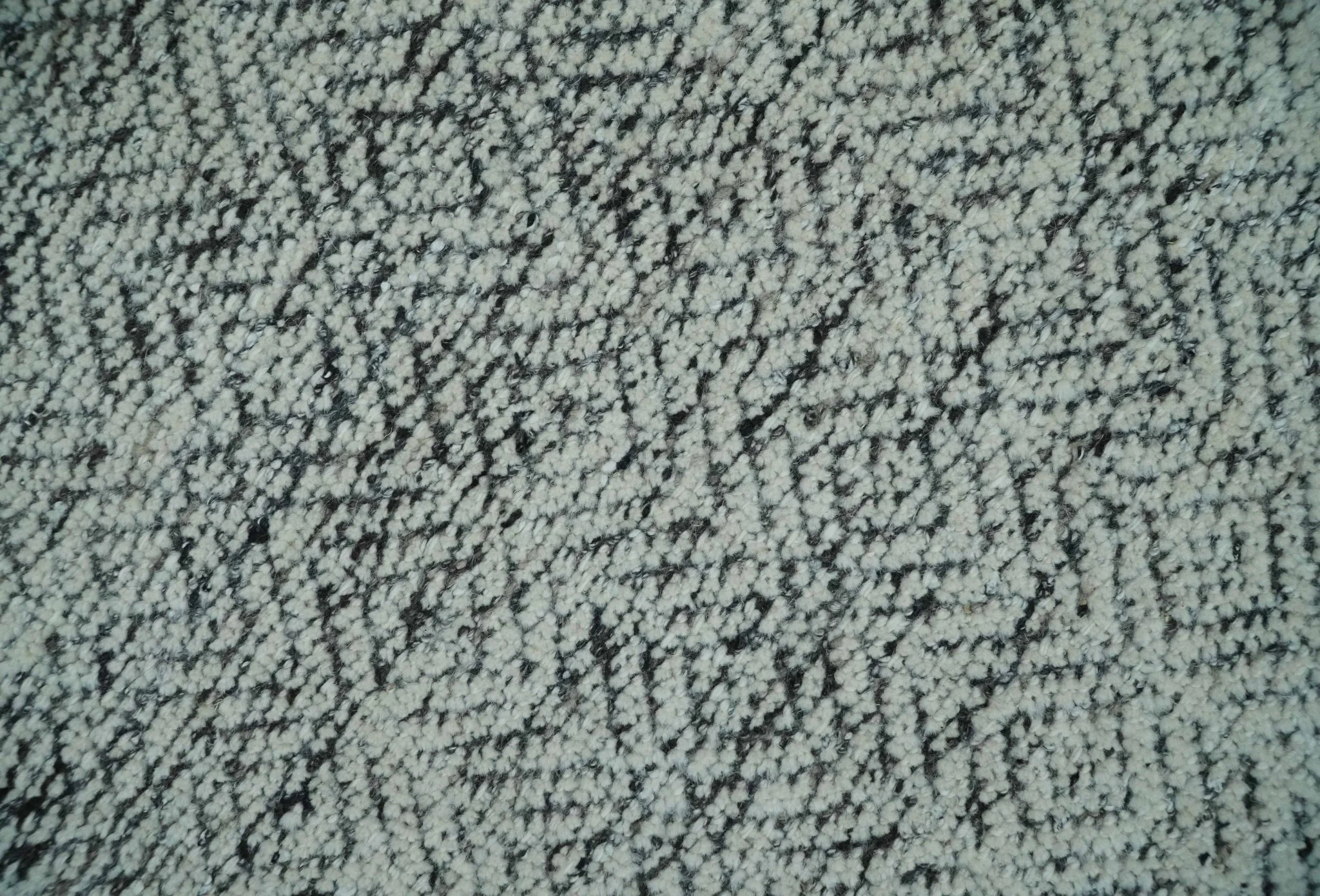 2x3 Hand Knotted Ivory and Charcoal Stripes Tribal Pattern Wool Rug - Image 2