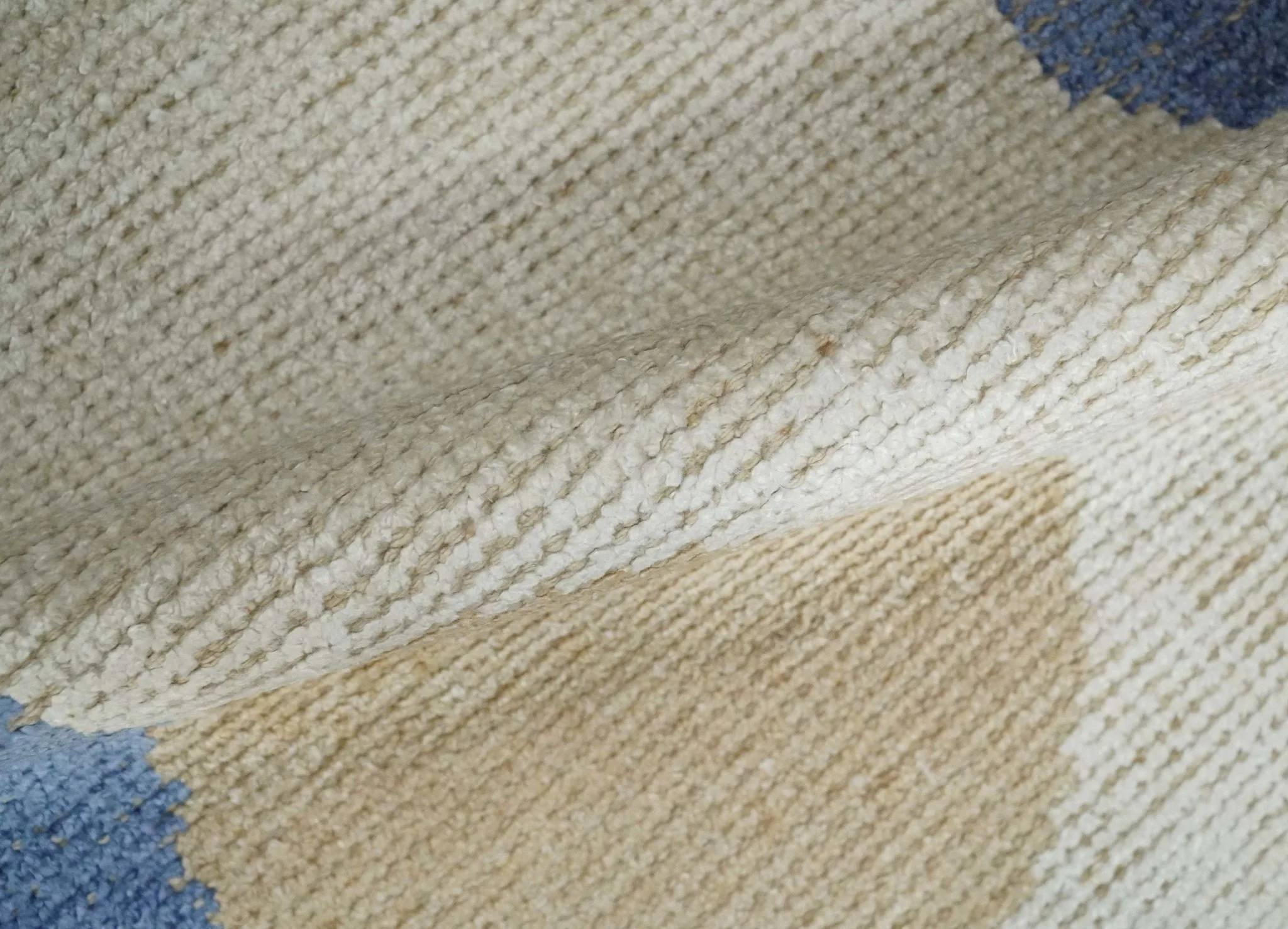 2x3 Ivory, Beige and Blue Wool Hand Knotted Modern Polka Dots Kids Rug | N2523 - Image 3