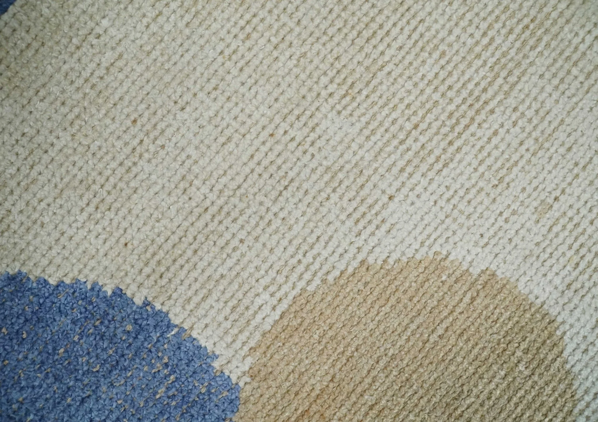 2x3 Ivory, Beige and Blue Wool Hand Knotted Modern Polka Dots Kids Rug | N2523 - Image 8
