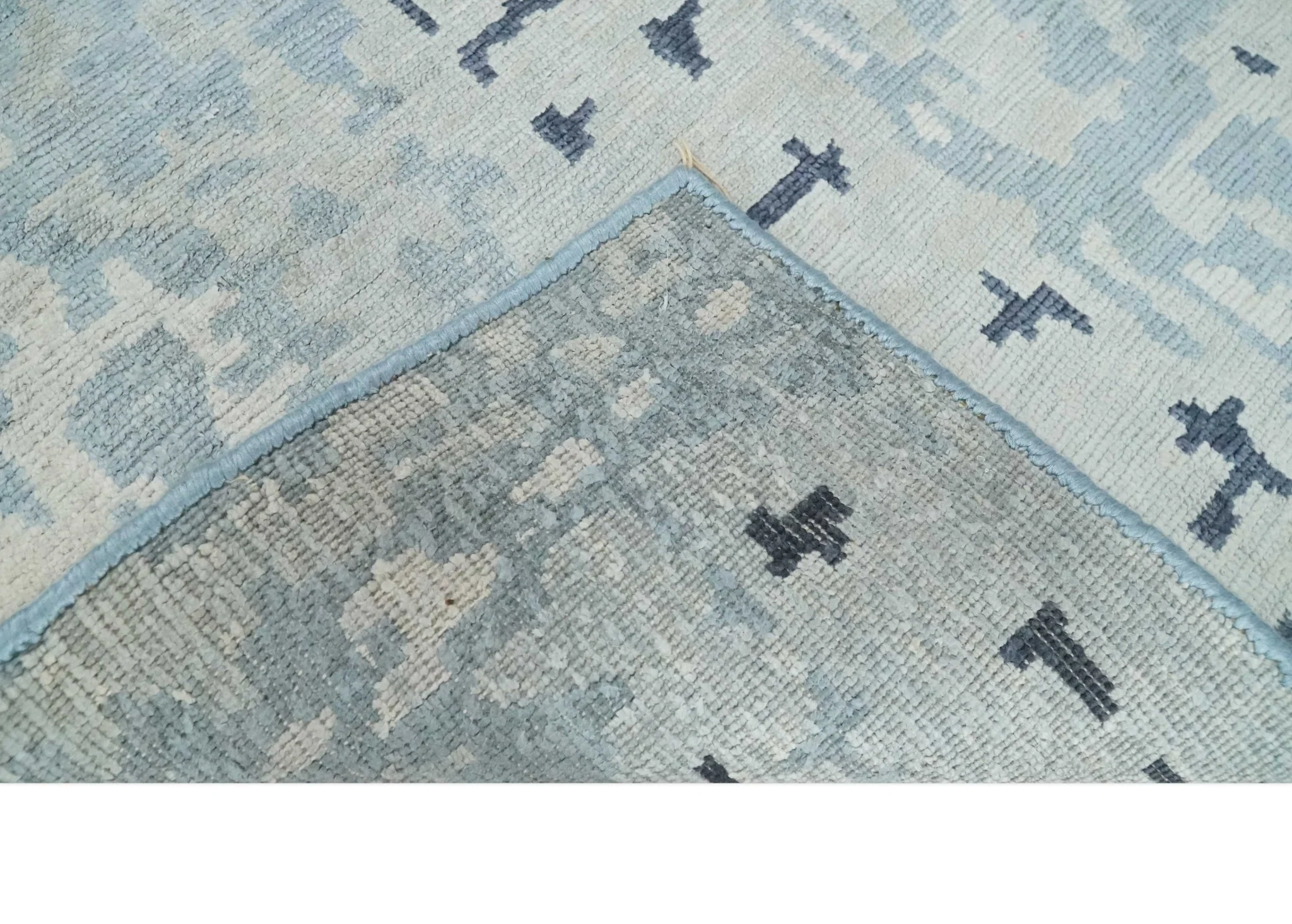 2x3 Modern Abstract Blue, Ivory and Charcoal Rug made with Bamboo silk | N5723 - Image 5
