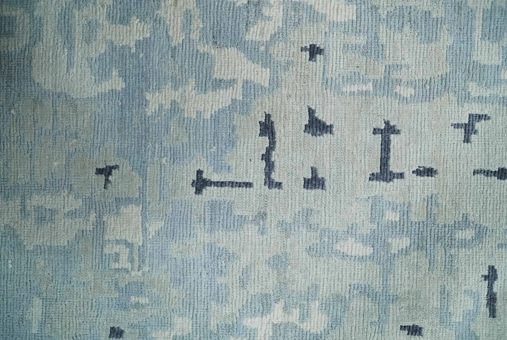 2x3 Modern Abstract Blue, Ivory and Charcoal Rug made with Bamboo silk | N5723 - Image 6