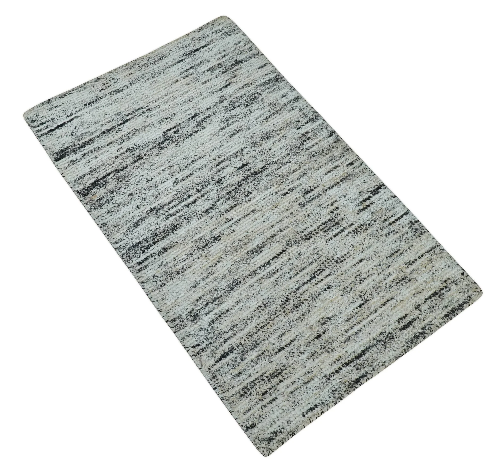 2x3 Modern Abstract Charcoal and Silver Rug made with Art Silk | N4923 - Image 4