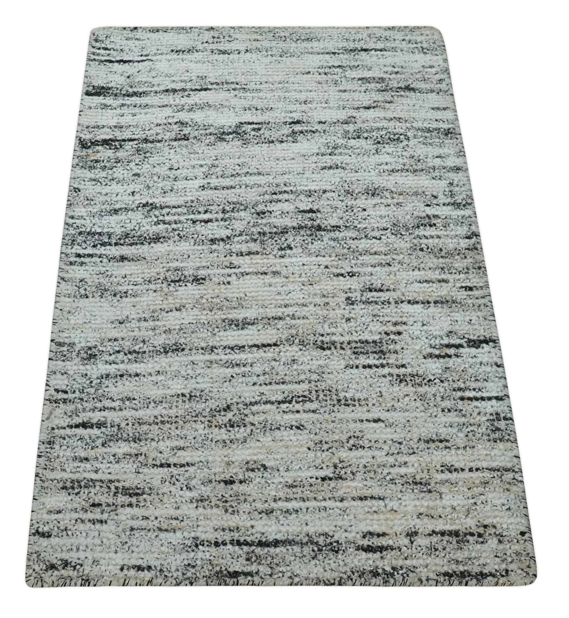 2x3 Modern Abstract Charcoal and Silver Rug made with Art Silk | N4923 - Image 6