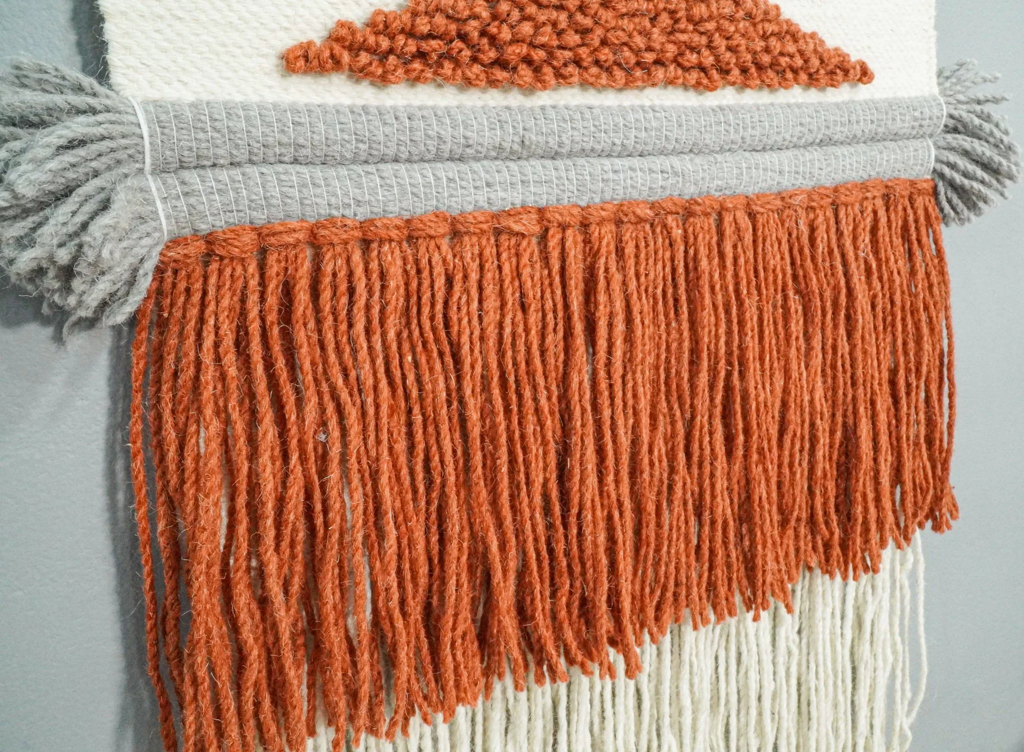 2x3 Wool Hand Woven Terracotta Boho Wall Hanging | WH3 - Image 3