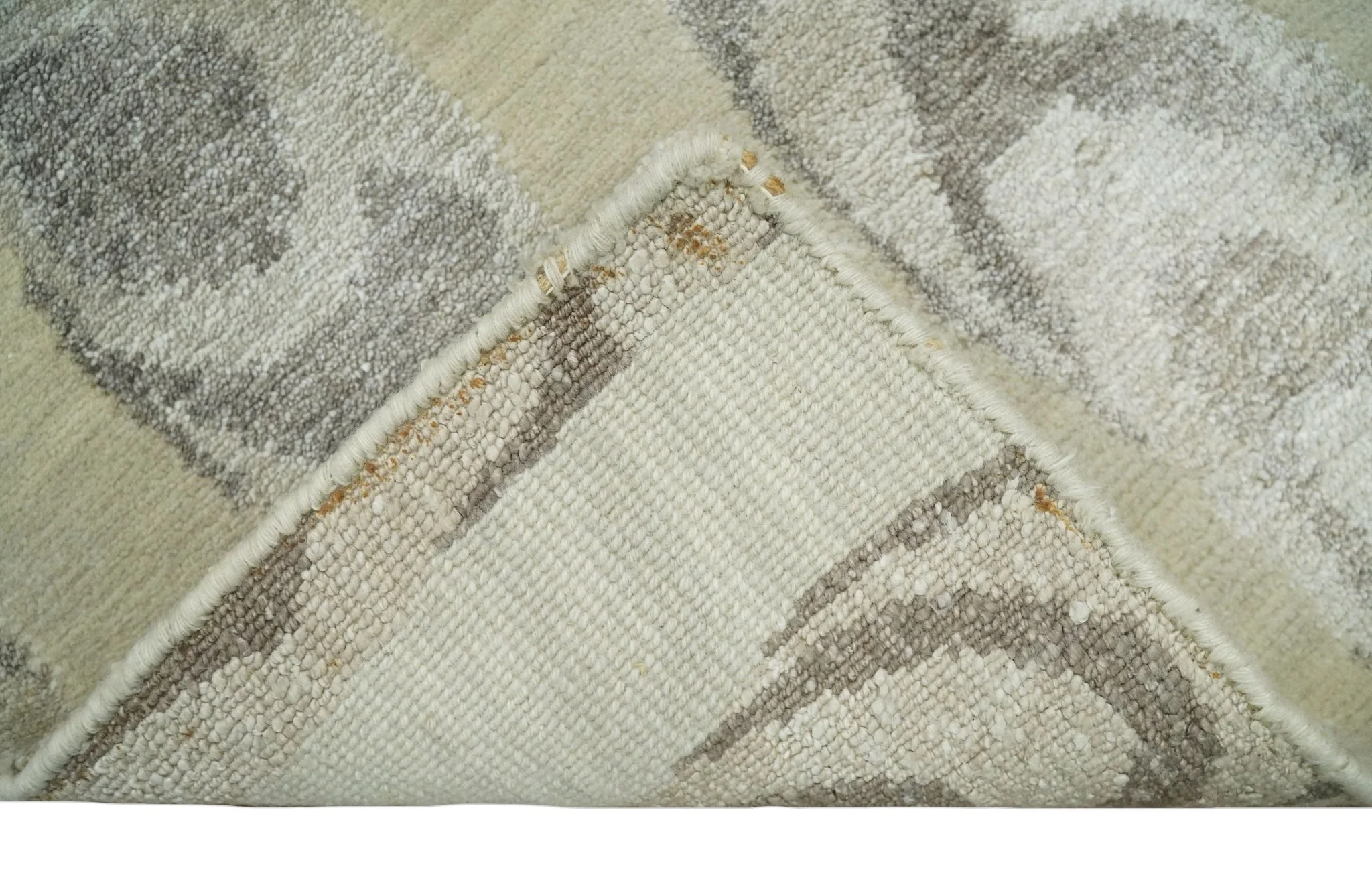 2x4 Beige, Silver and Gray Wool and Silk Hand Knotted traditional Vintage Antique Rug| N524 - Image 5