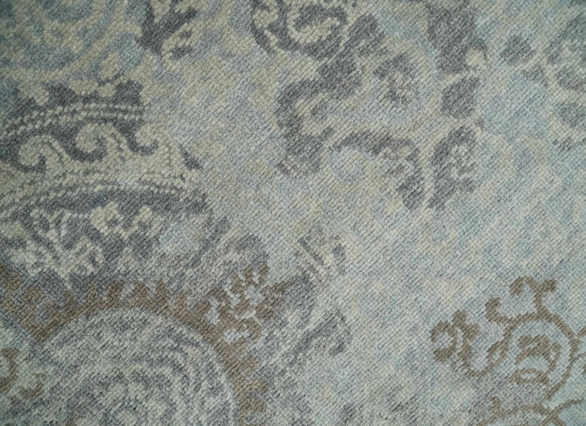 Hand Knotted 2x4 Charcoal, Beige and Olive Traditional Vintage Persian Wool Rug| N2424 - Image 2