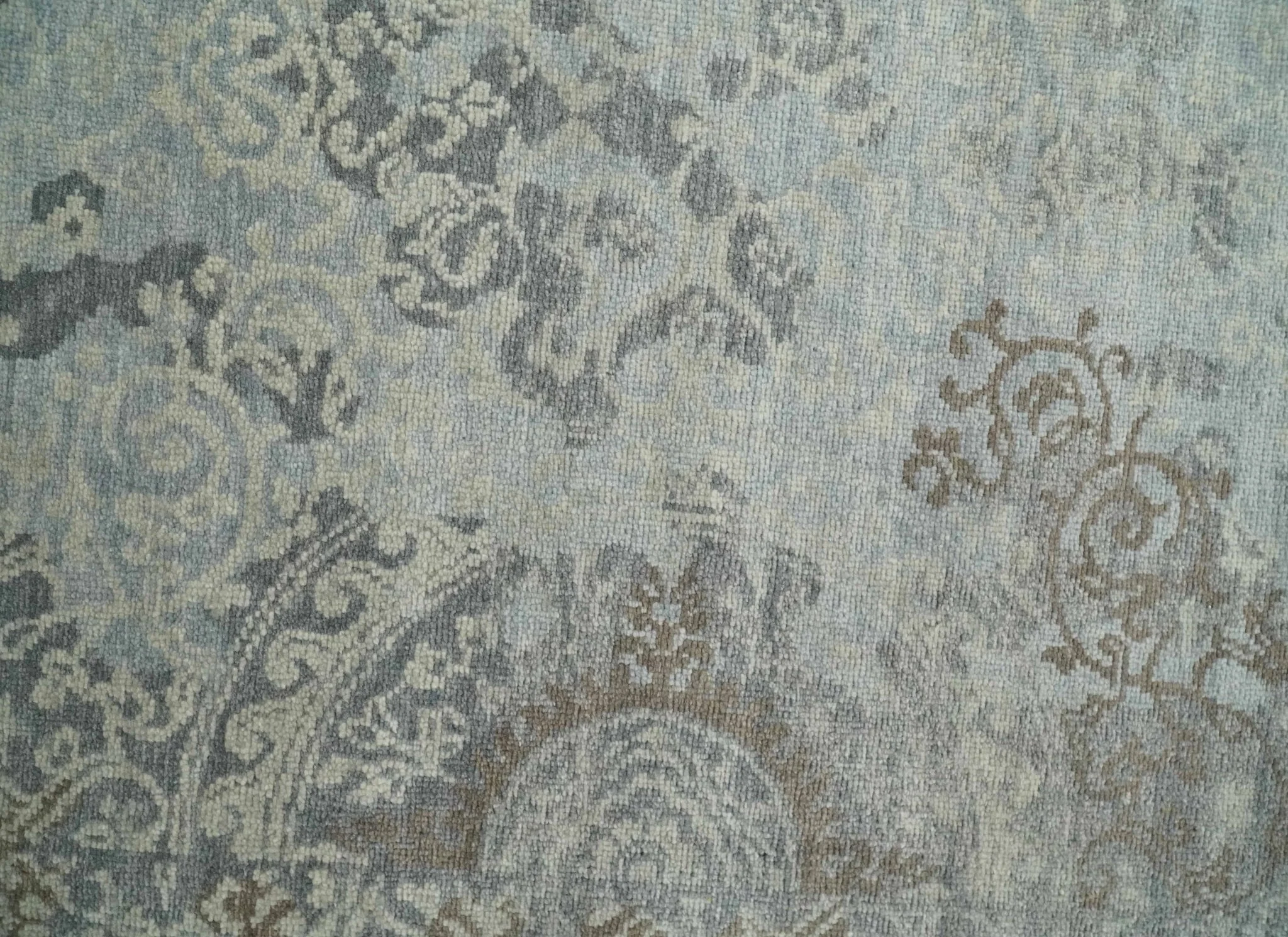 Hand Knotted 2x4 Charcoal, Beige and Olive Traditional Vintage Persian Wool Rug| N2424 - Image 6